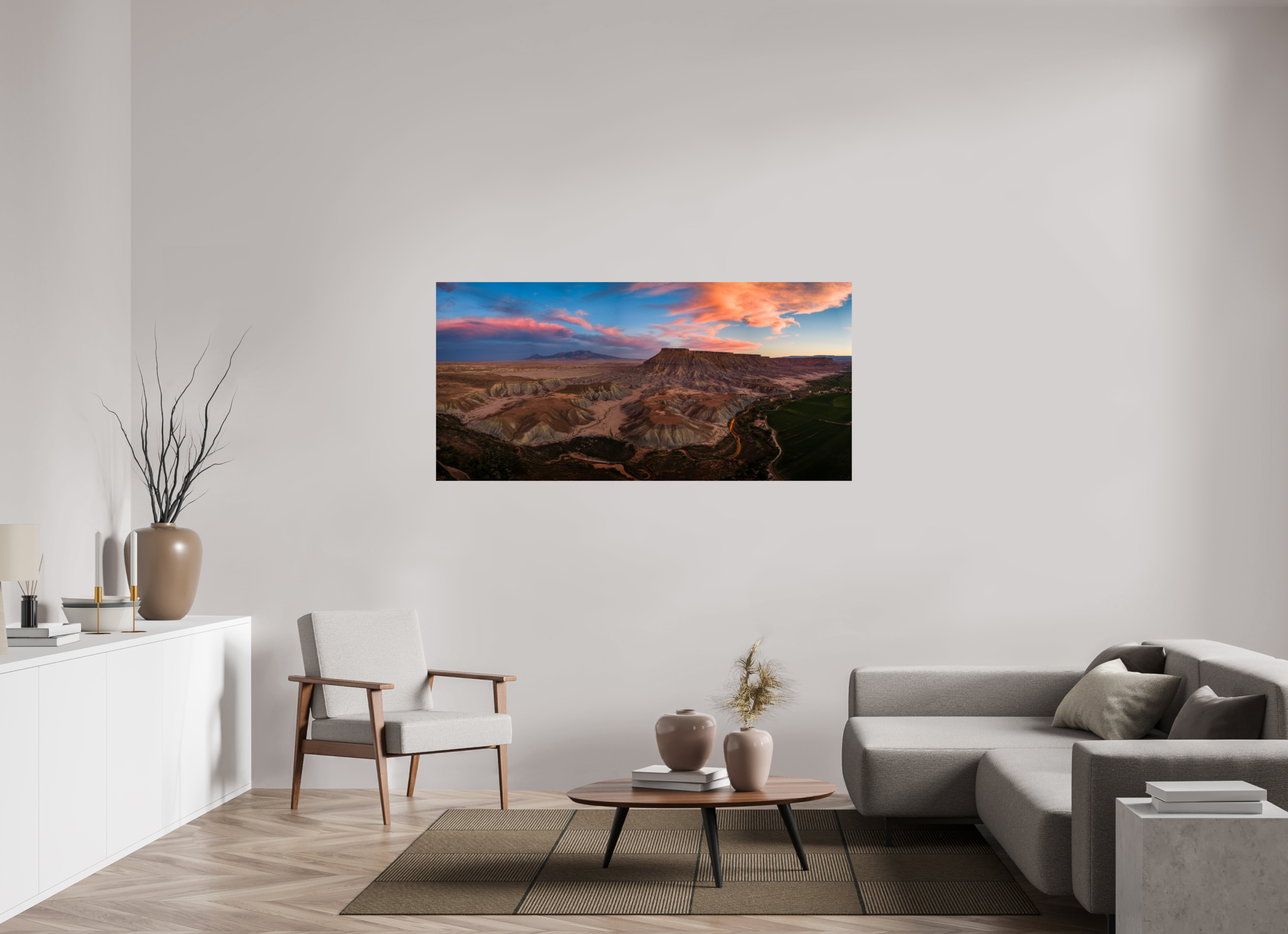 67 x 32″, Fine Art prints Last Light of the Badlands