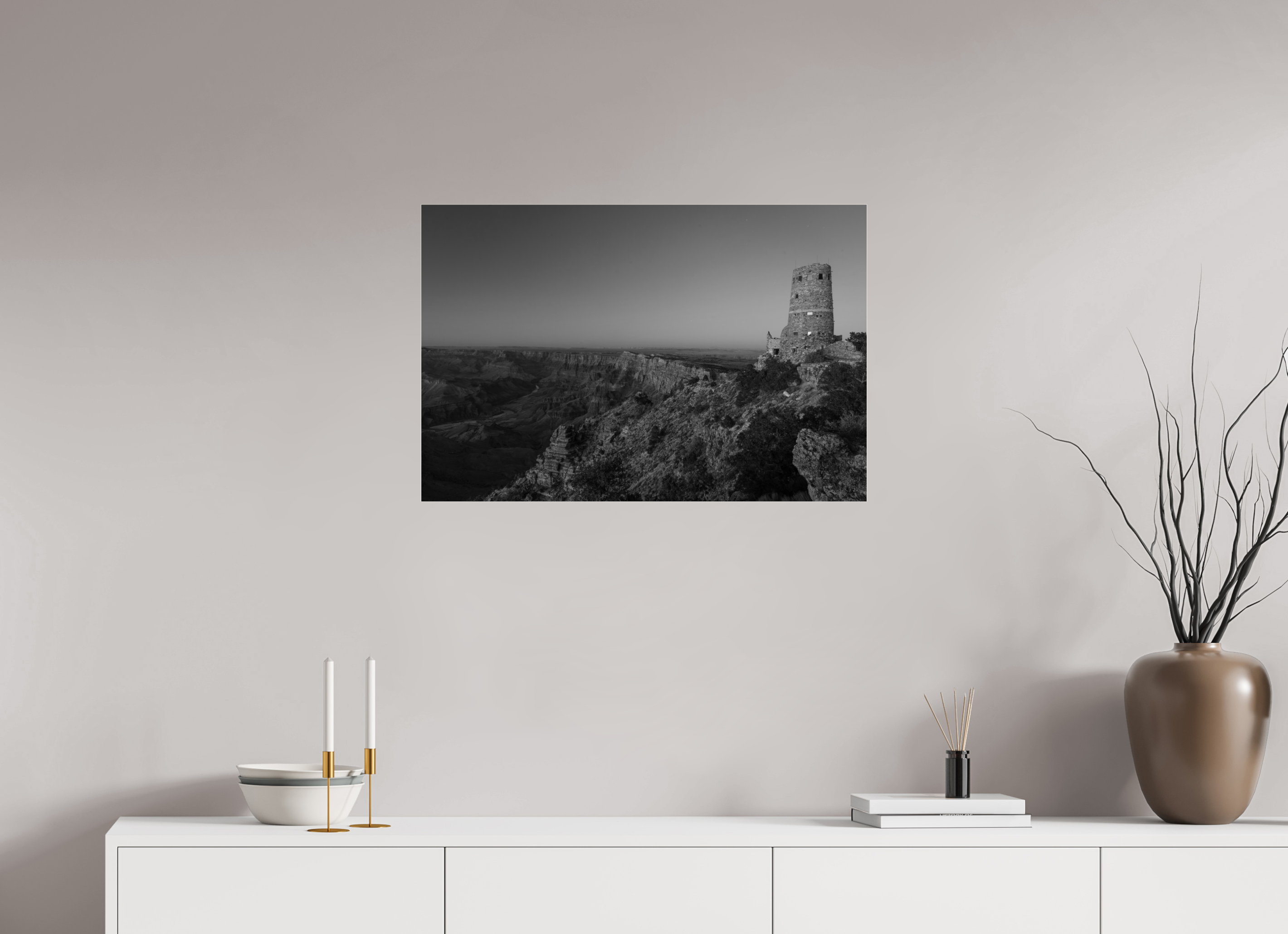 30 x 20″, acrylic Desert View Watchtower at Twilight – Grand Canyon Fine Art Print
