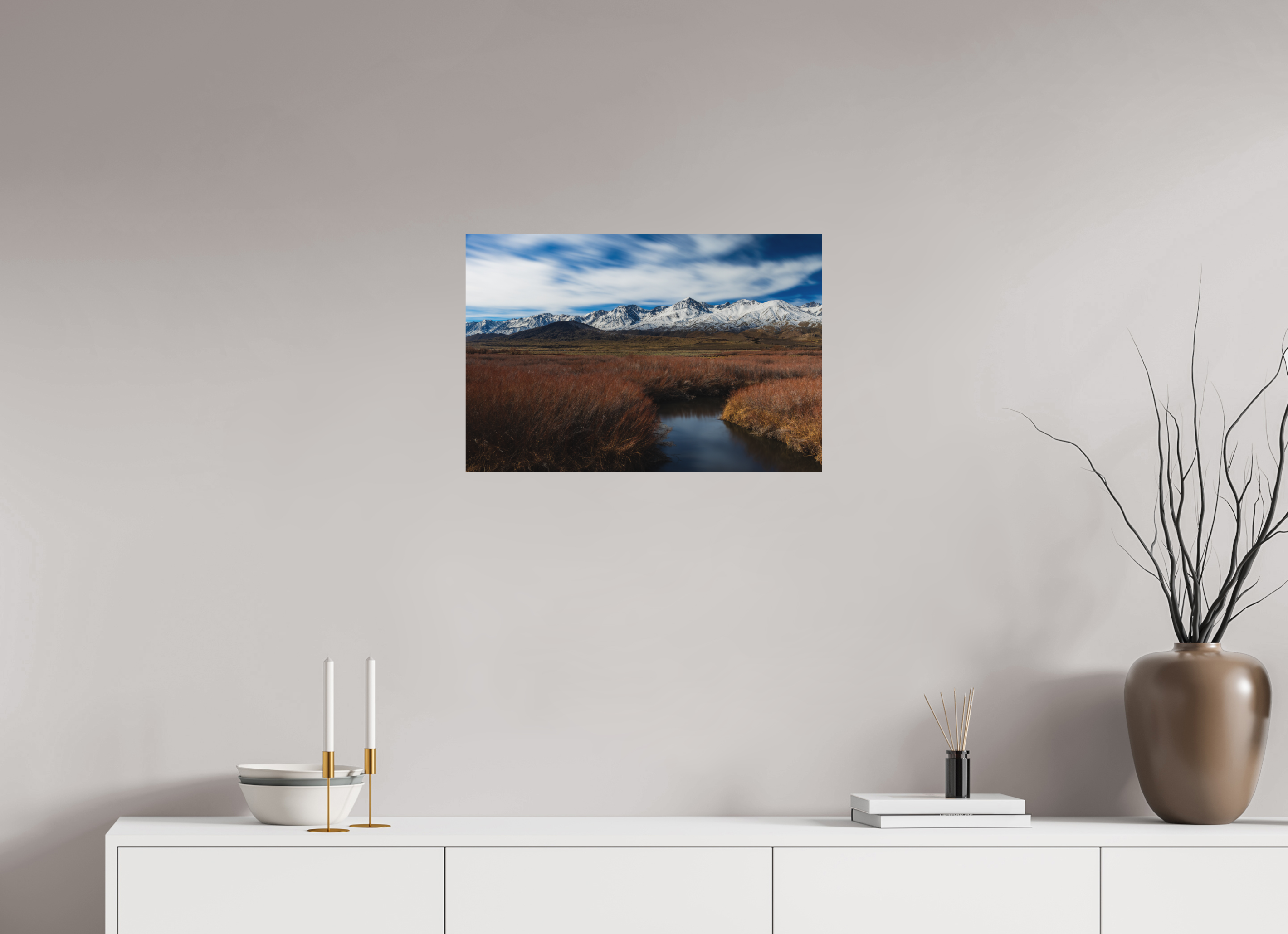 24 x 16″, Metal Eastern Sierra Autumn, Owens River