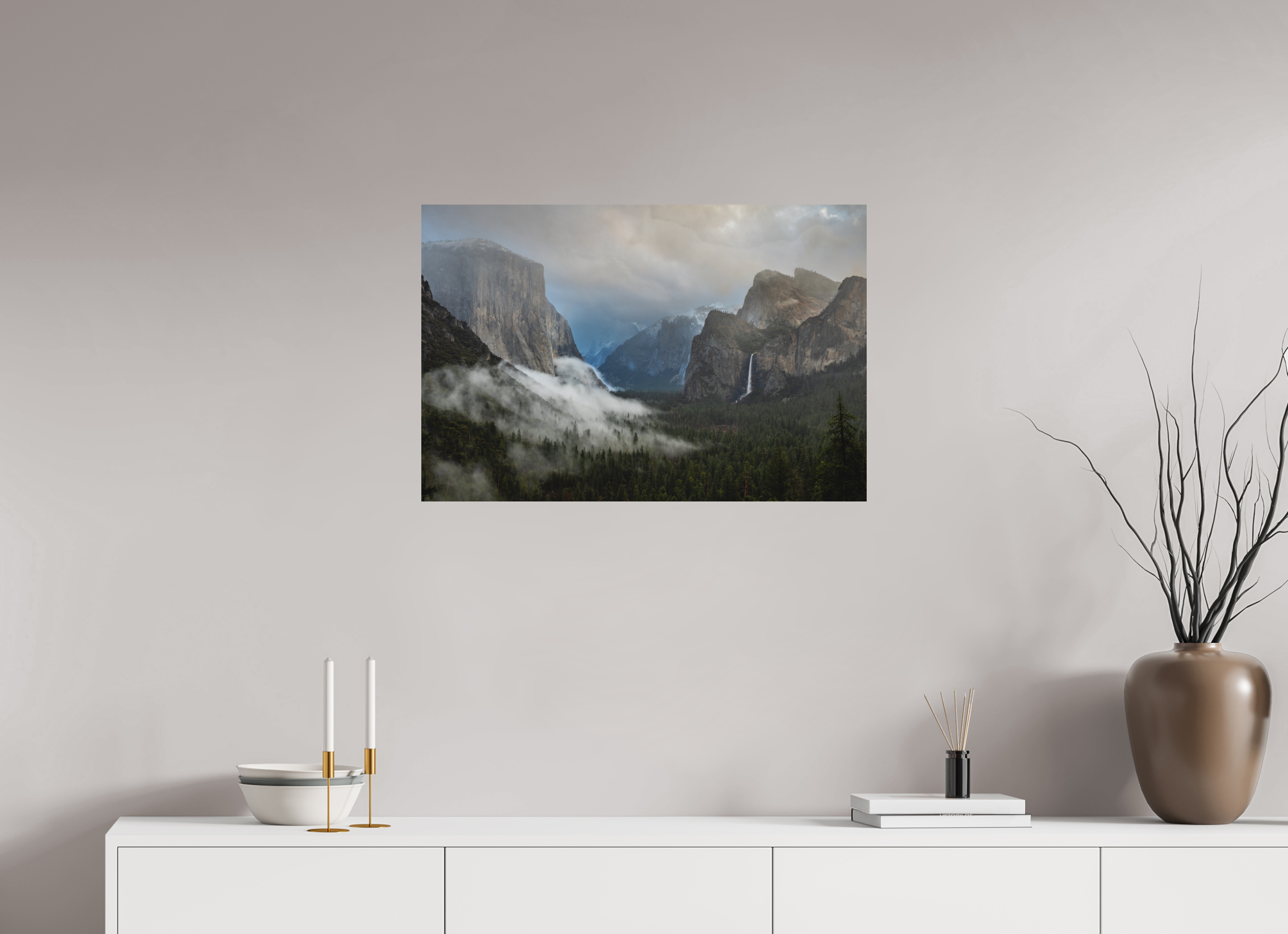 30 x 20″, Metal Morning Mist, Yosemite Valley