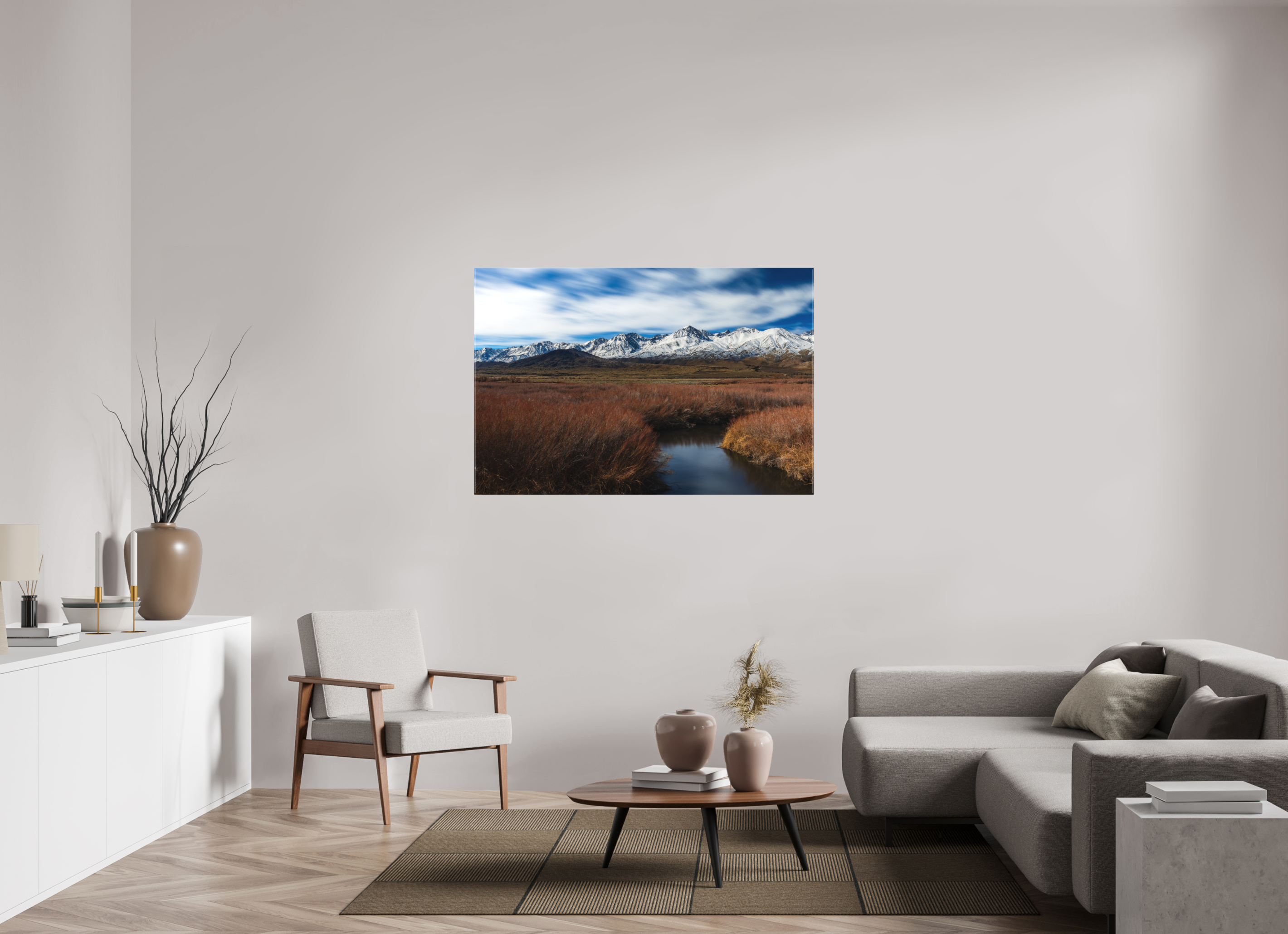 54 x 36″, Canvas Eastern Sierra Autumn, Owens River