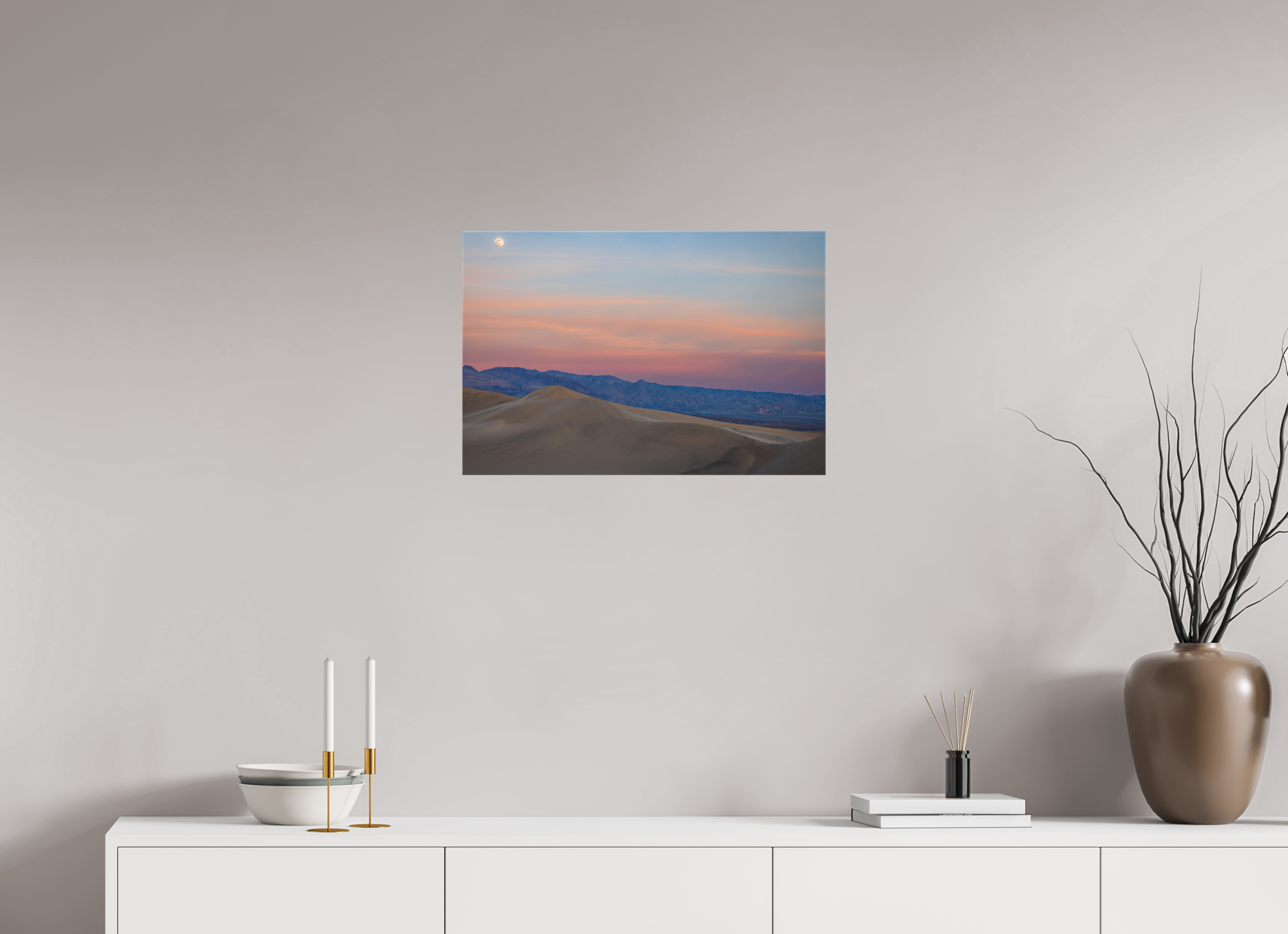 24 x 16″, Canvas Full Moon Over the Mesquite Dunes