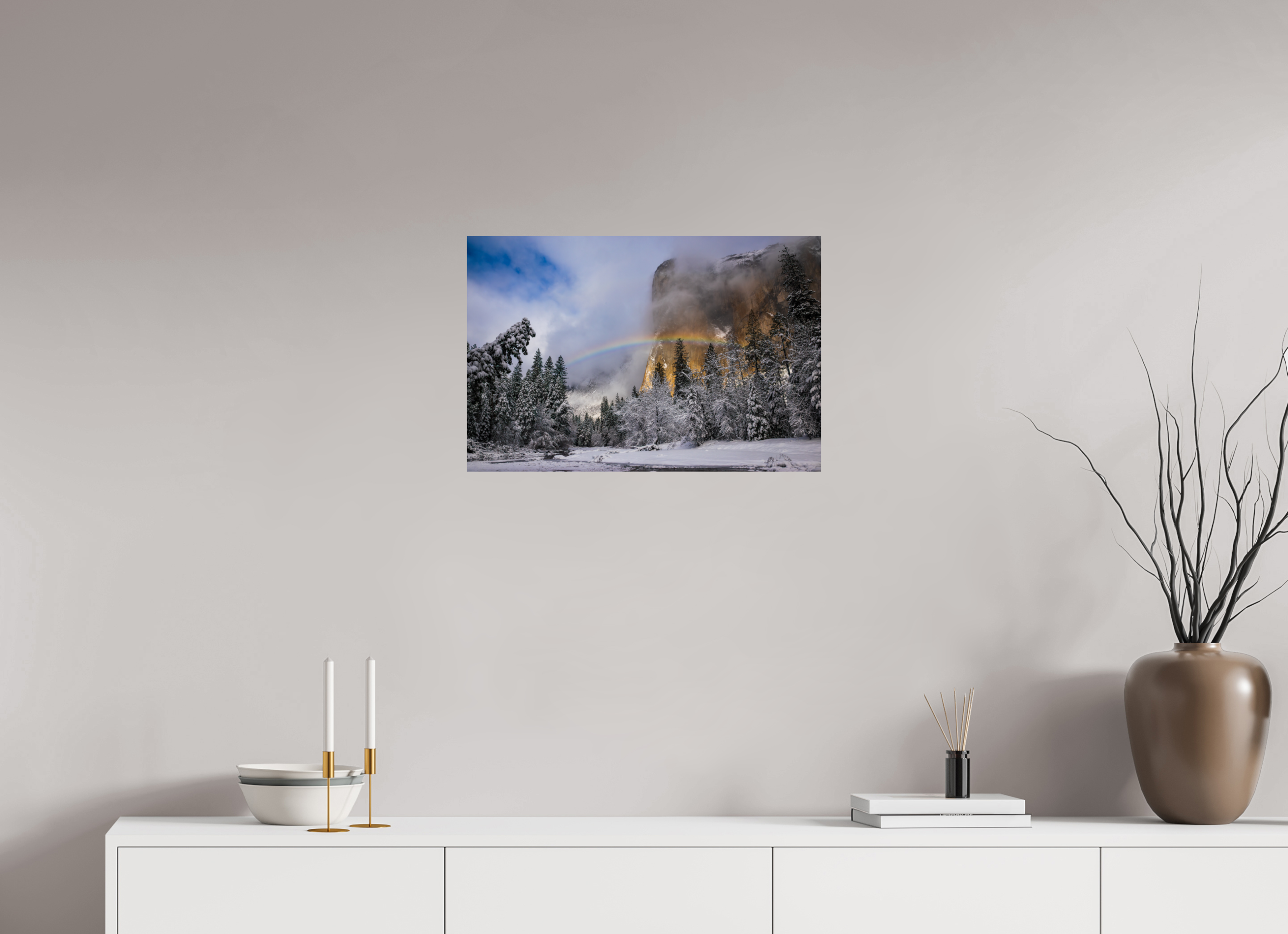 24 x 16″, Fine Art prints Winter Rainbow, El Capitan