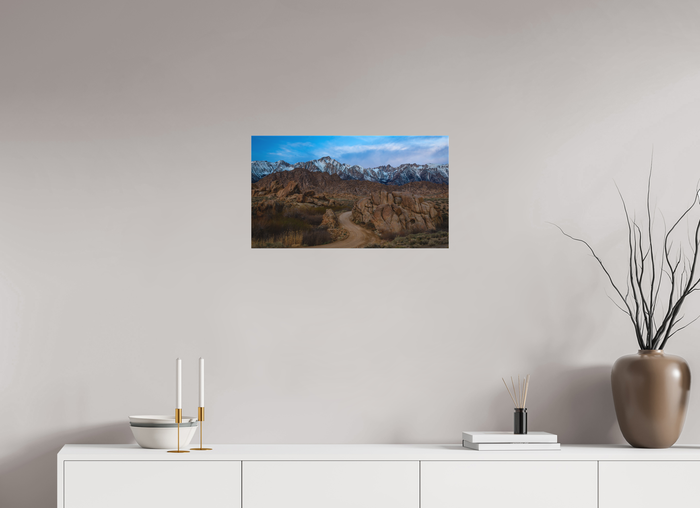 24 x 13.5″, Canvas Desert Road to the Sierra