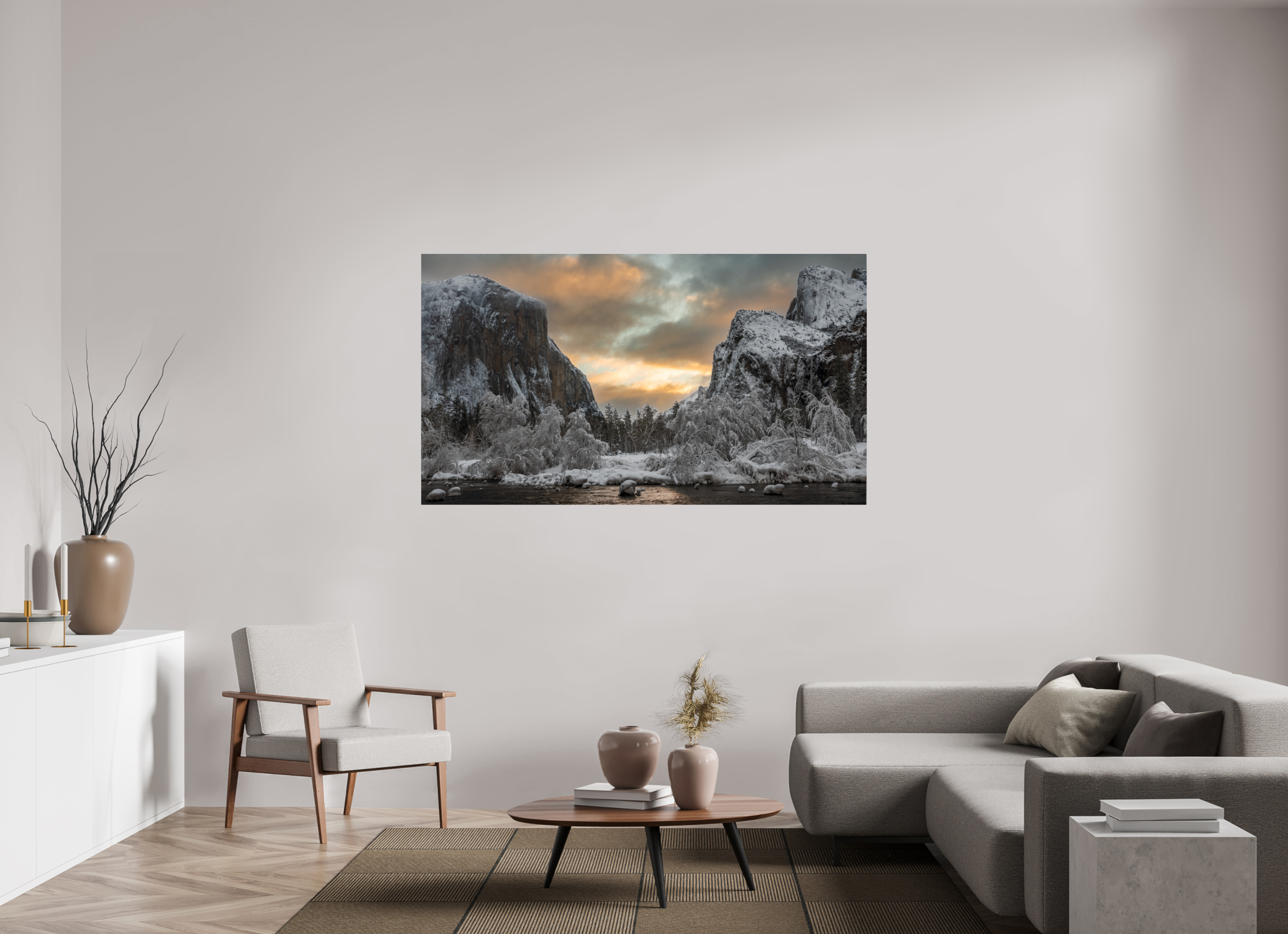 70 x 39.4″, Fine Art prints Tunnel View After the Storm