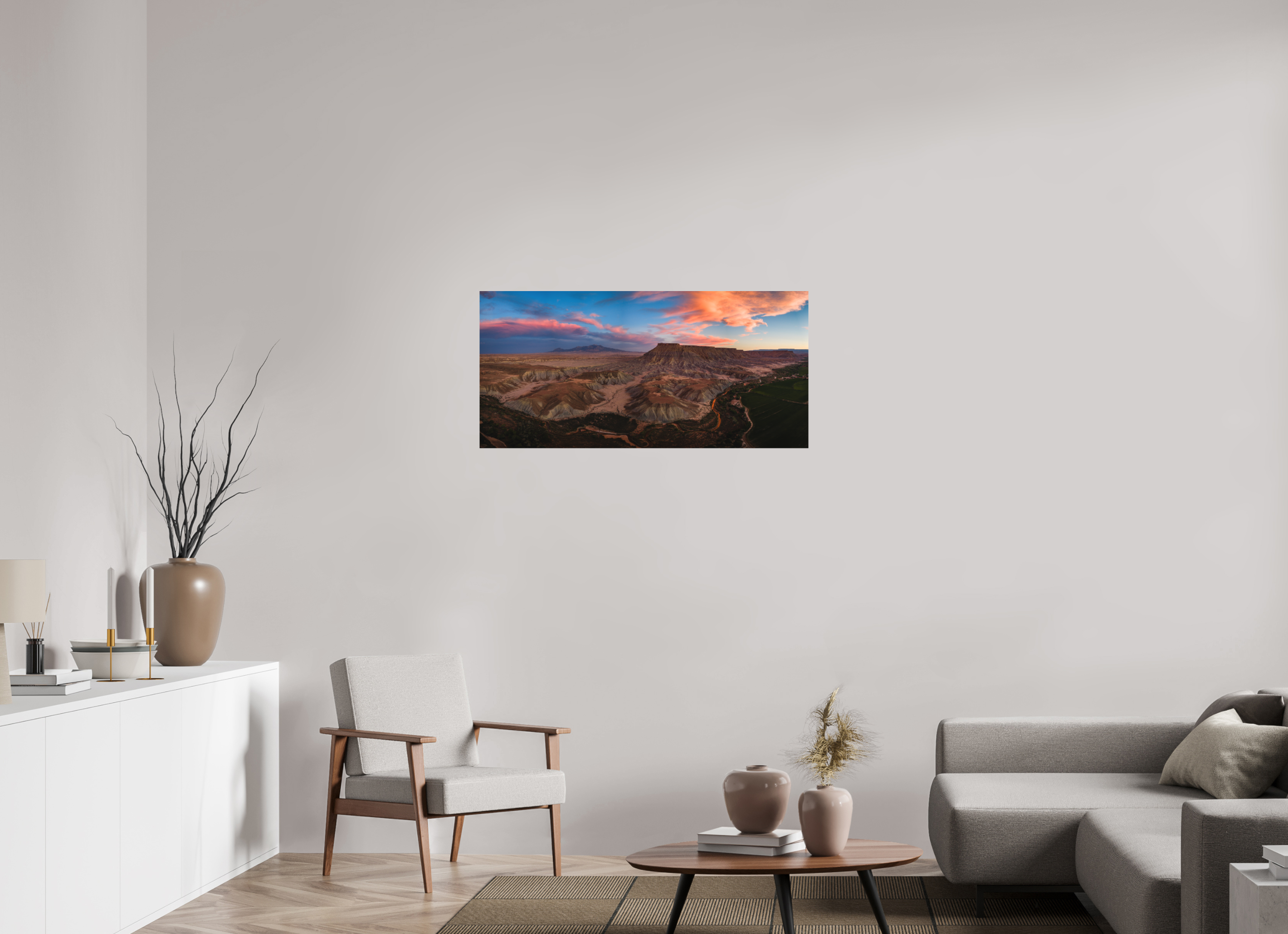 41.9 x 20″, Metal Last Light of the Badlands