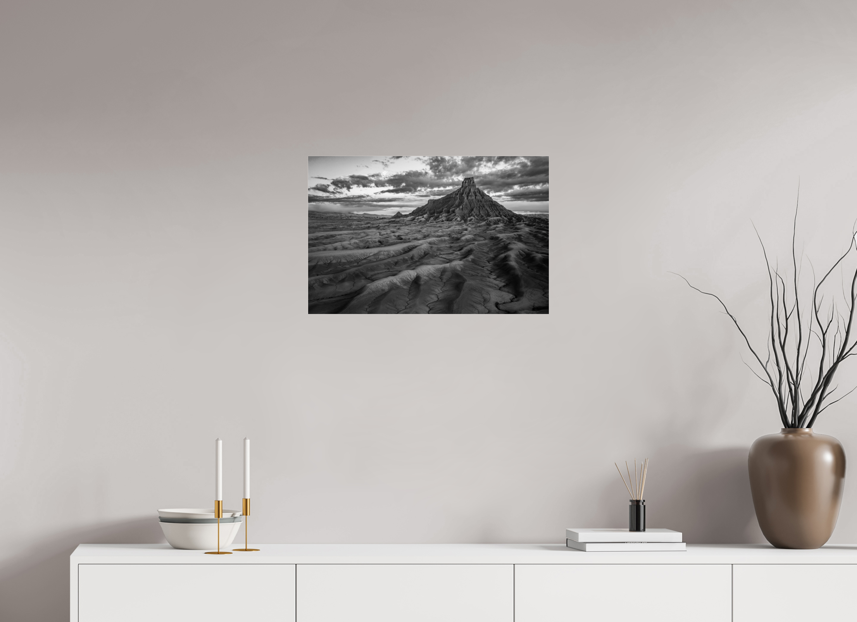 24.4 x 16″, acrylic FACTORY BUTTE AT DAWN