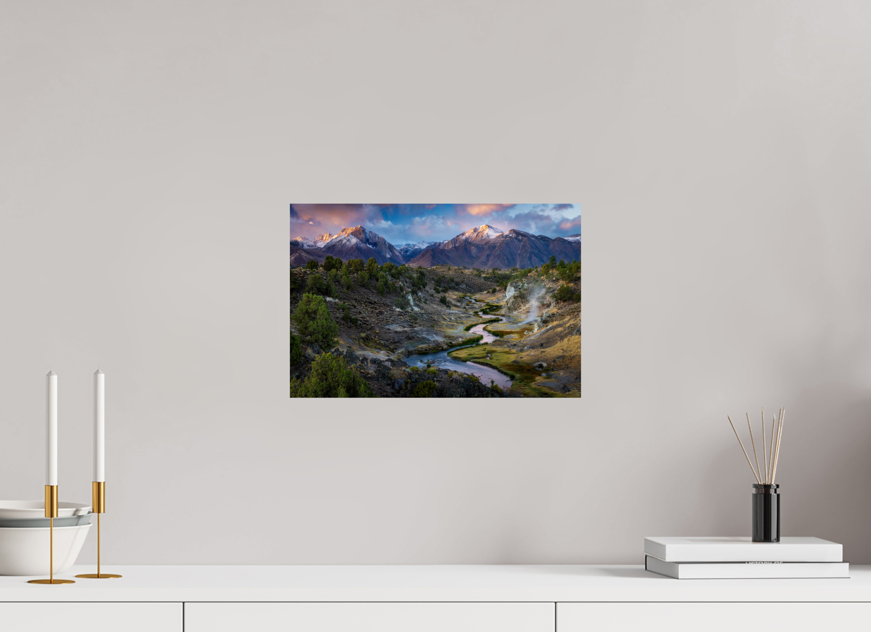 15 x 10″, Fine Art prints Hot Creek Sierra Glow – Eastern Sierra Nevada Fine Art Photography Print