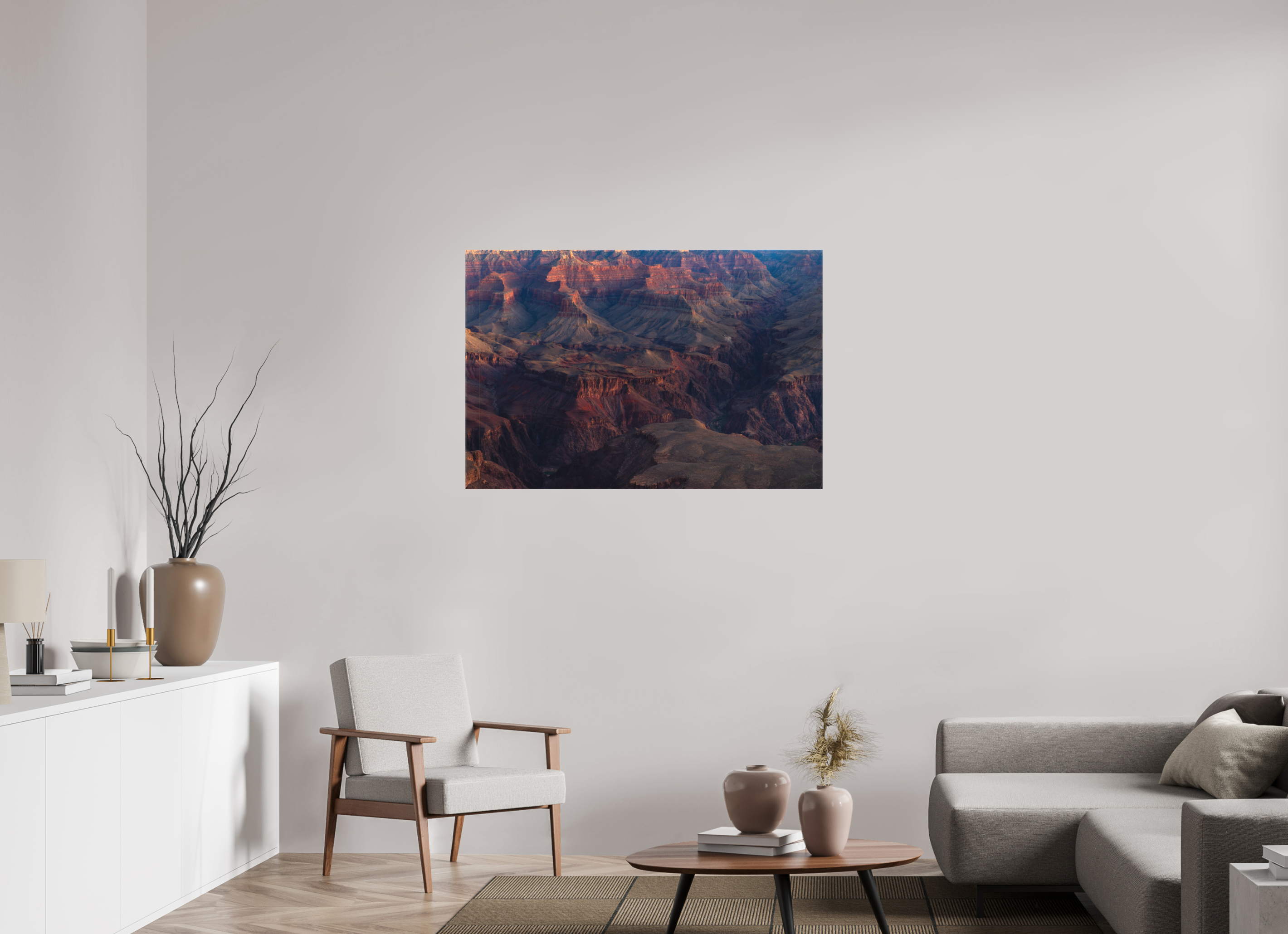 45 x 30″, Canvas Grand Canyon River View – Layered Rock Formations Fine Art Print
