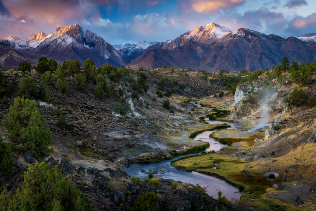 Main image Hot Creek Sierra Glow – Eastern Sierra Nevada Fine Art Photography Print