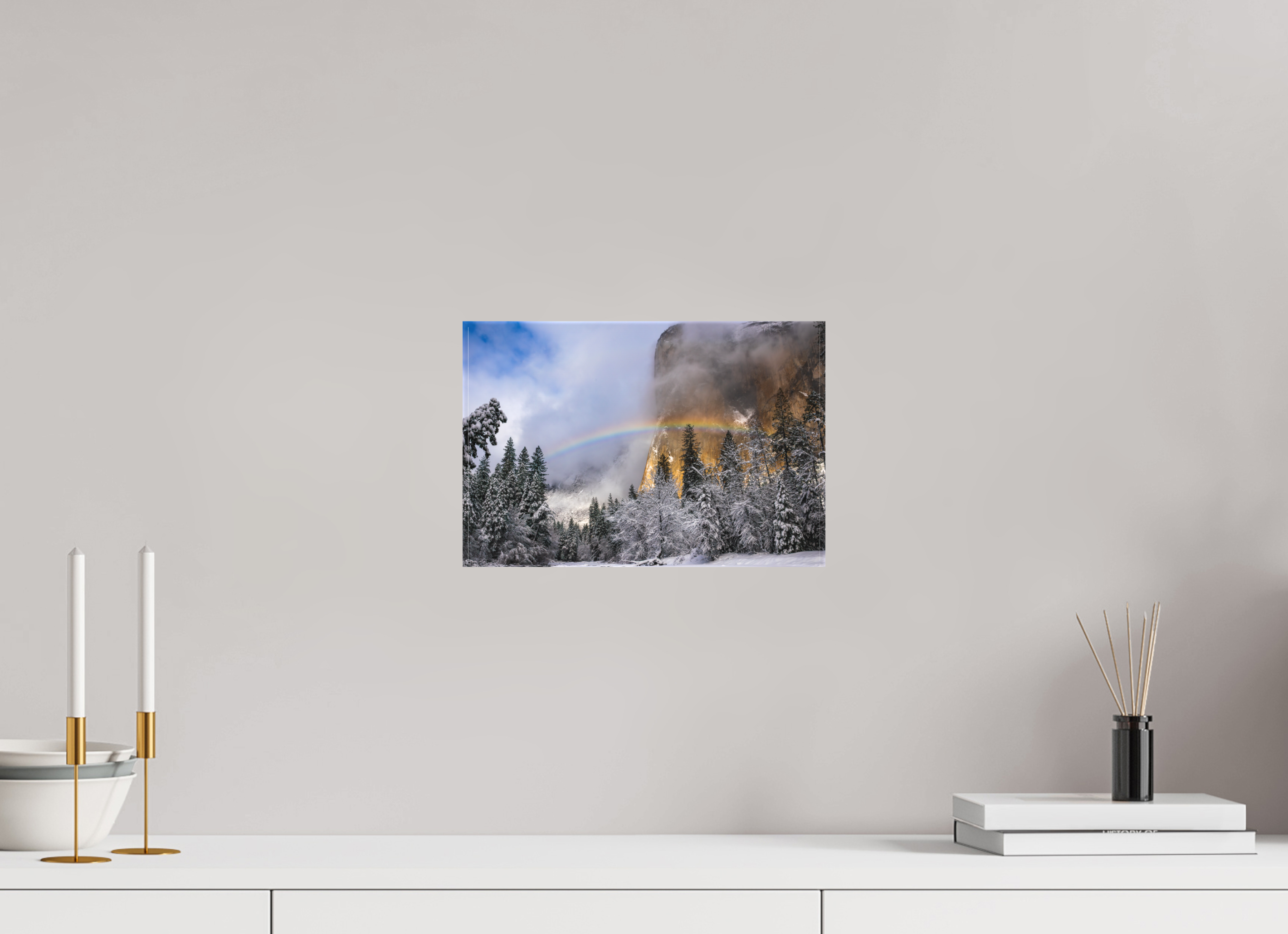 12 x 8″, Canvas Winter Rainbow, El Capitan