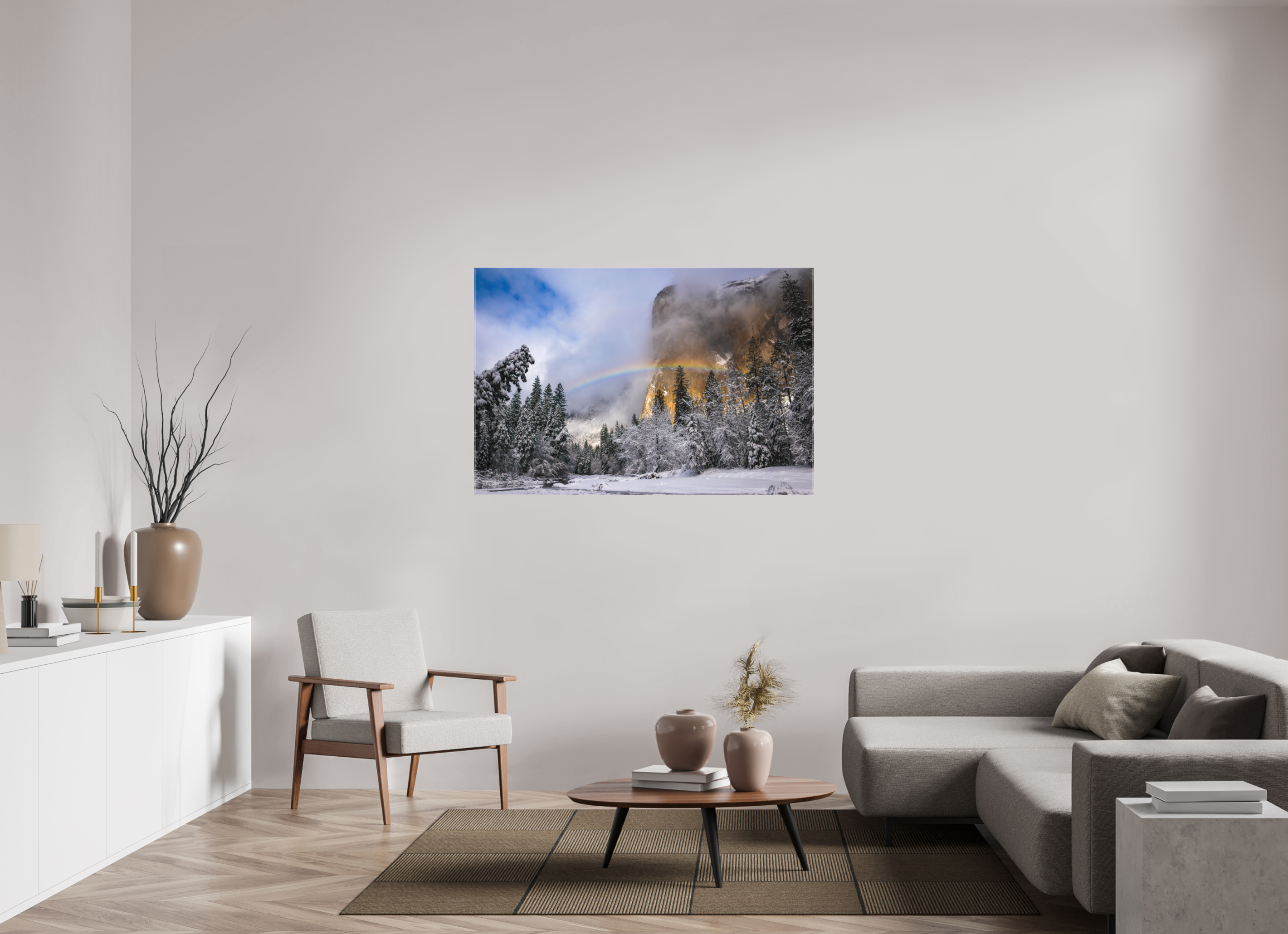 54 x 36″, Canvas Winter Rainbow, El Capitan