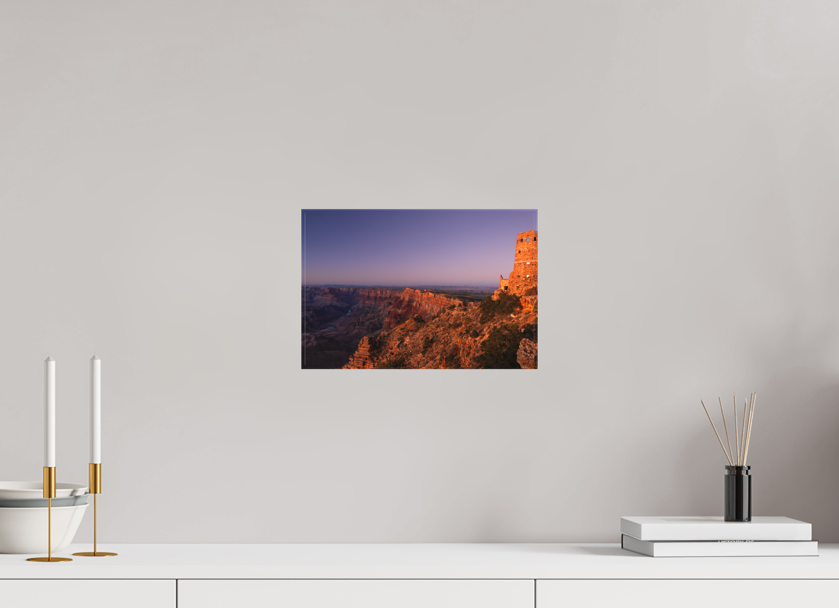 12 x 8″, Canvas Desert View Watchtower at Twilight – Grand Canyon Fine Art Print