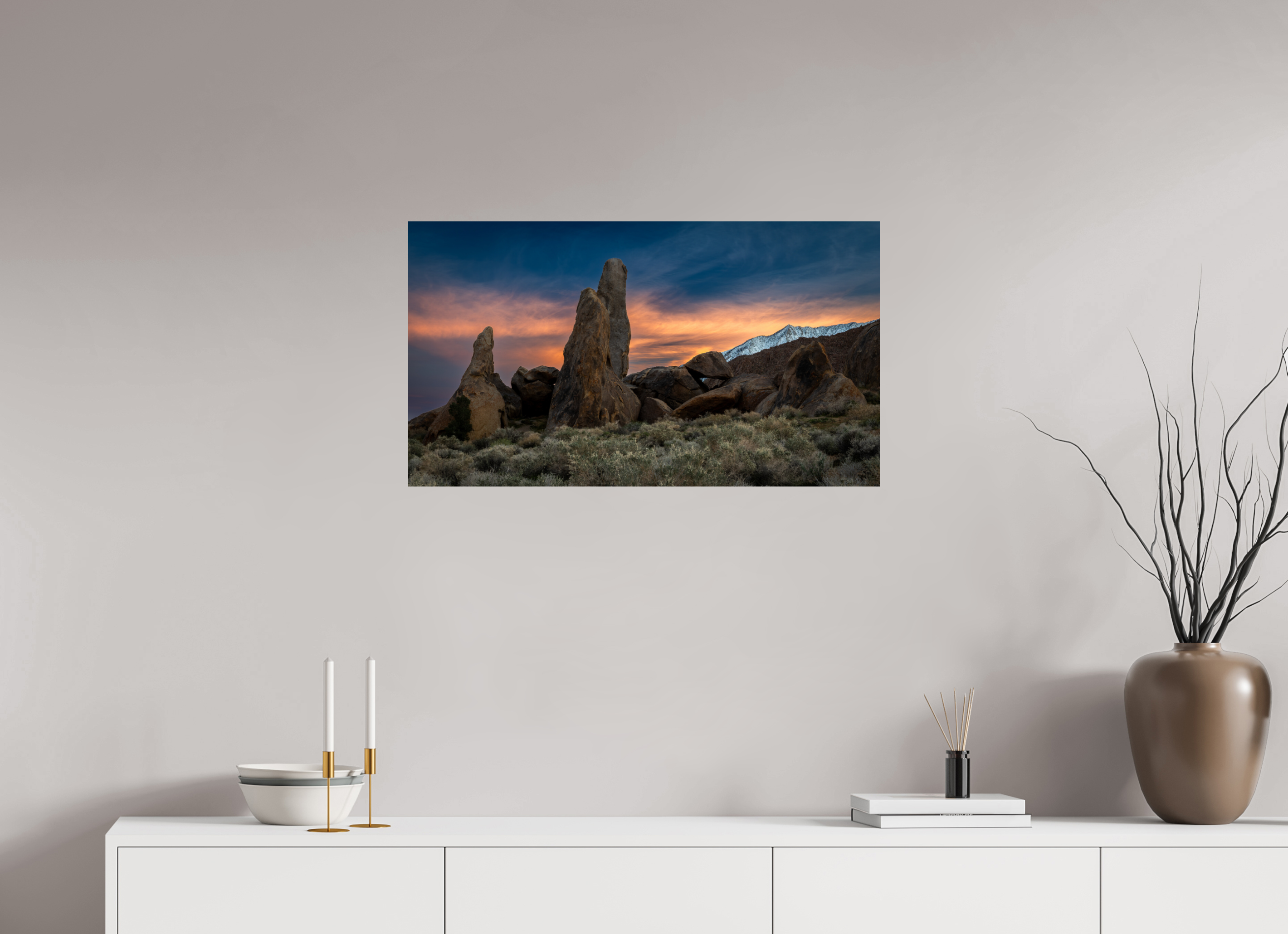 32 x 18″, Fine Art prints Shark Fin Sunset, Alabama Hills