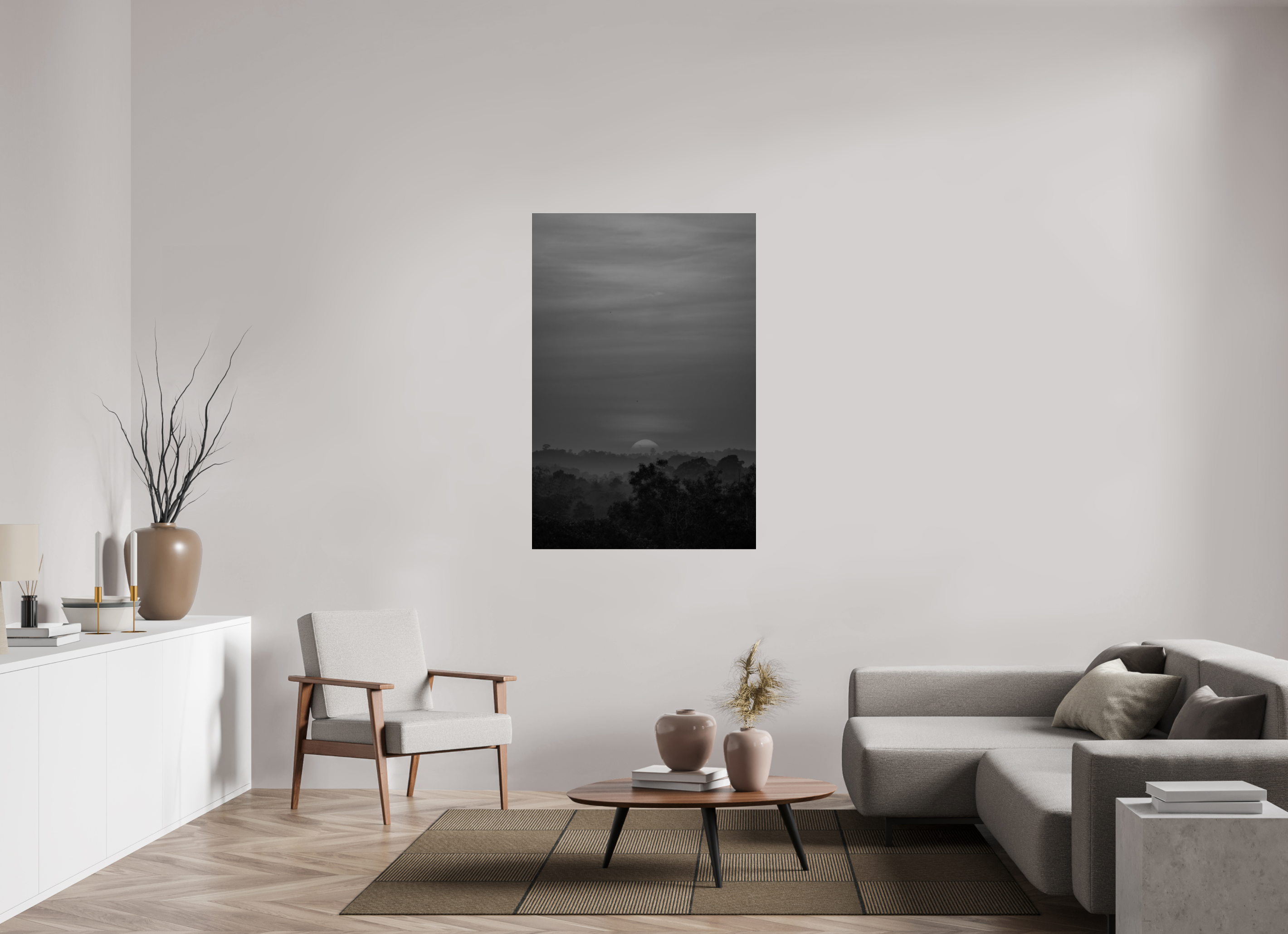 36 x 54″, acrylic Rainforest Dawn