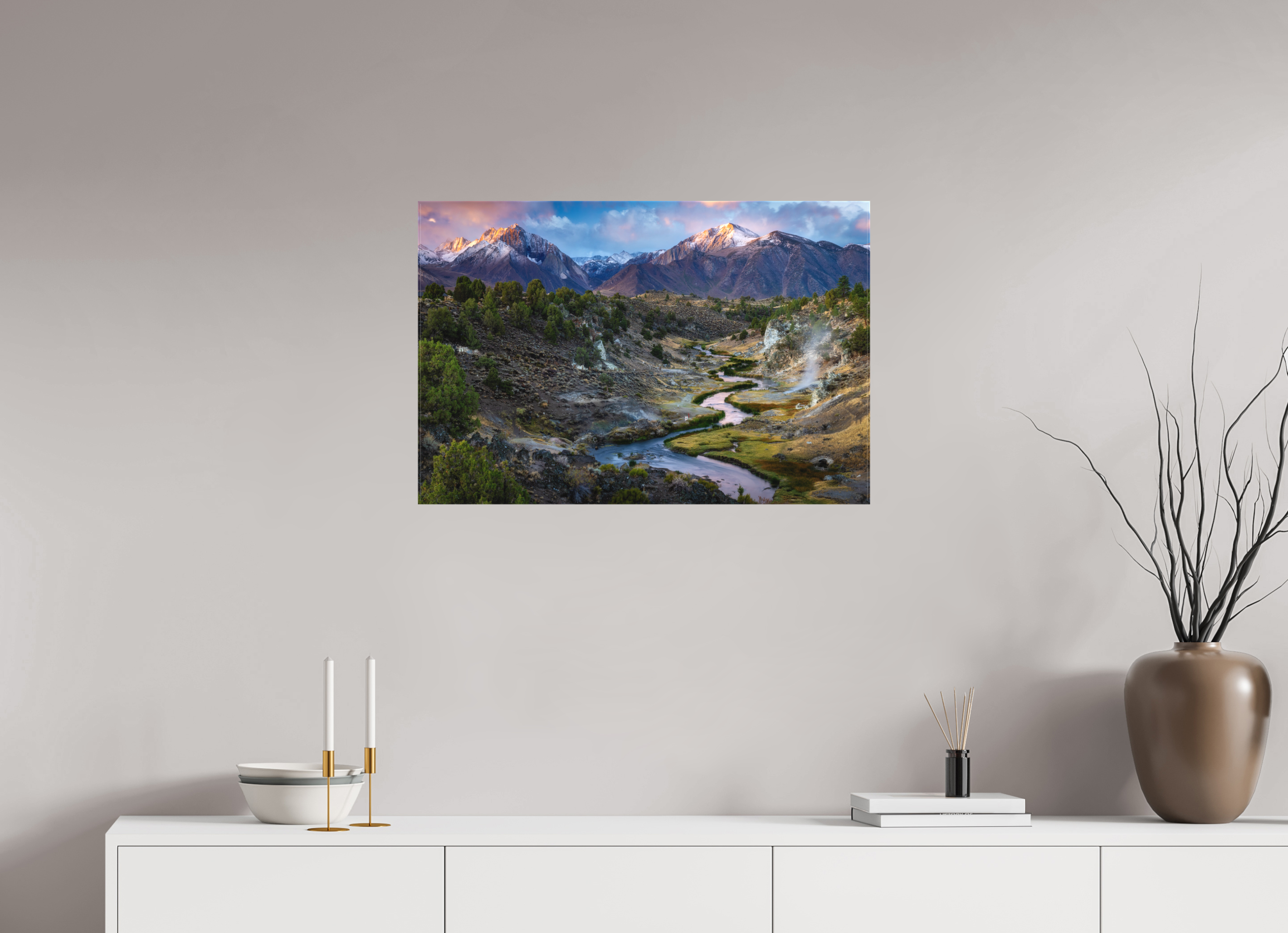 30 x 20″, Canvas Hot Creek Sierra Glow – Eastern Sierra Nevada Fine Art Photography Print
