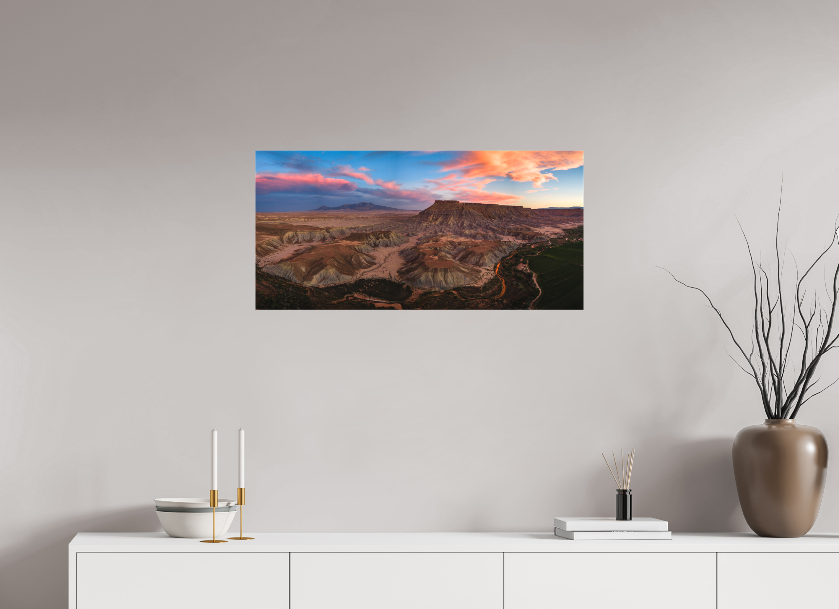 33.5 x 16″, Canvas Last Light of the Badlands