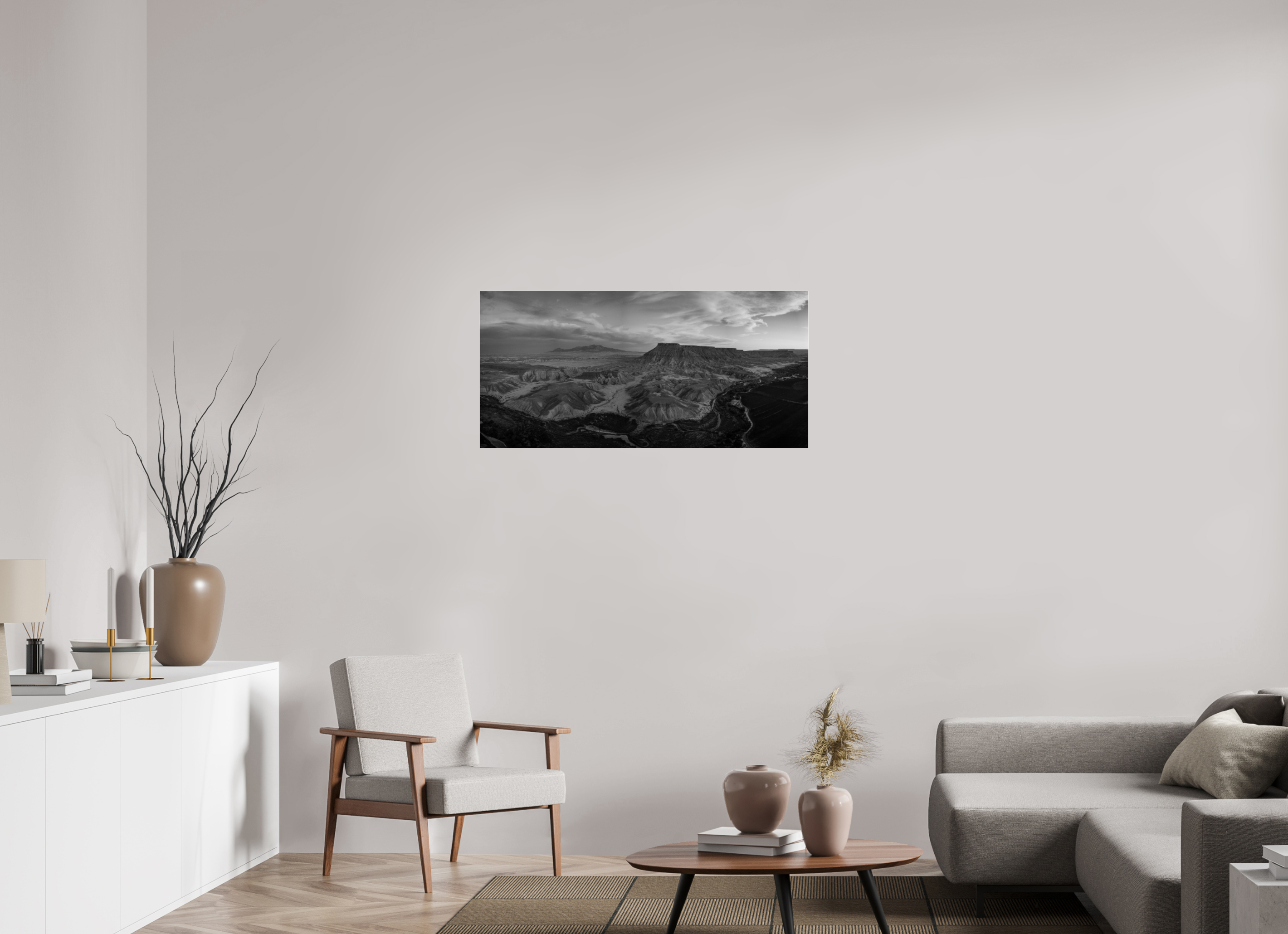 41.9 x 20″, acrylic Last Light of the Badlands