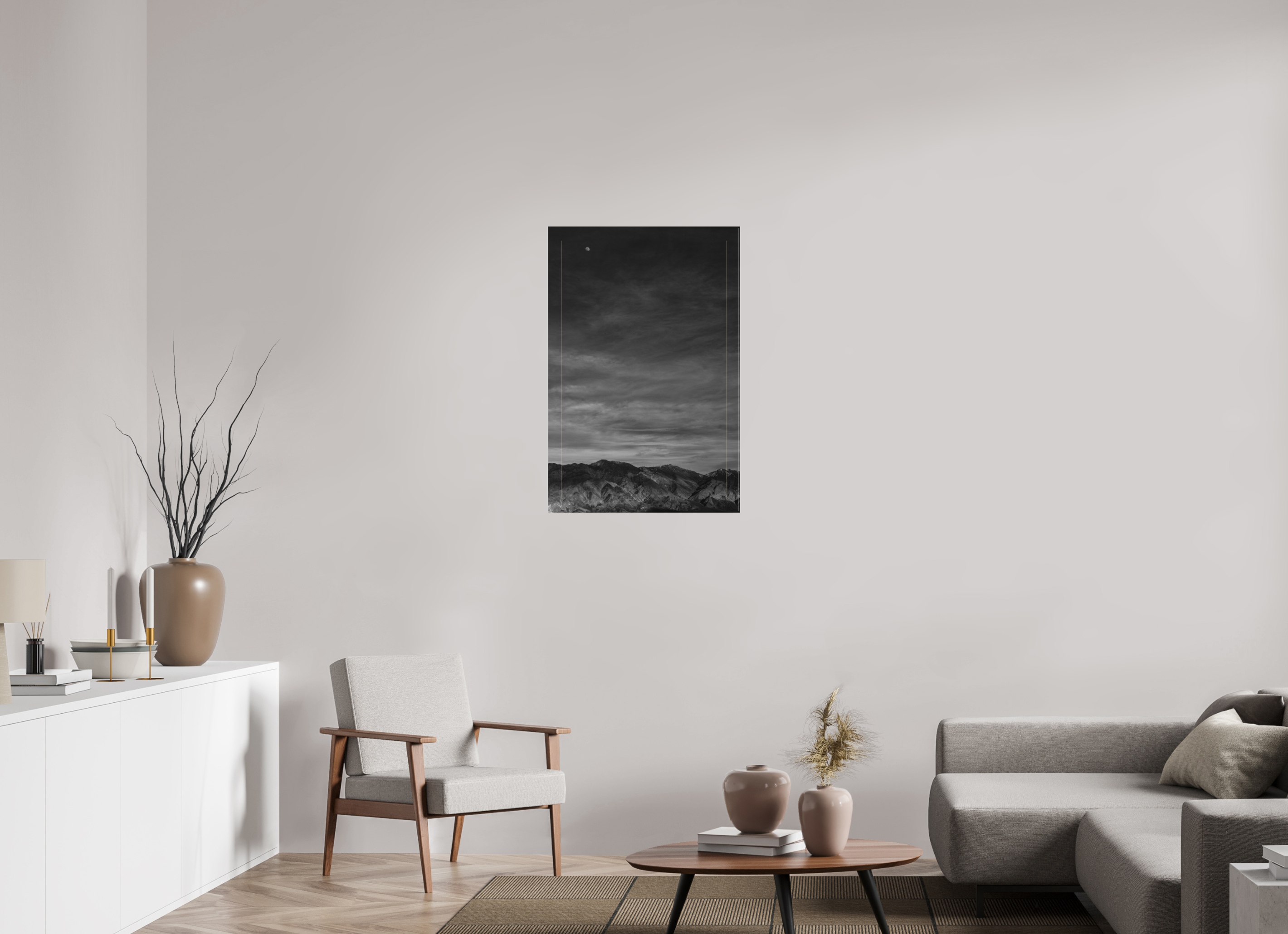 24 x 36″, Canvas Moon and Mountains, White Mountains