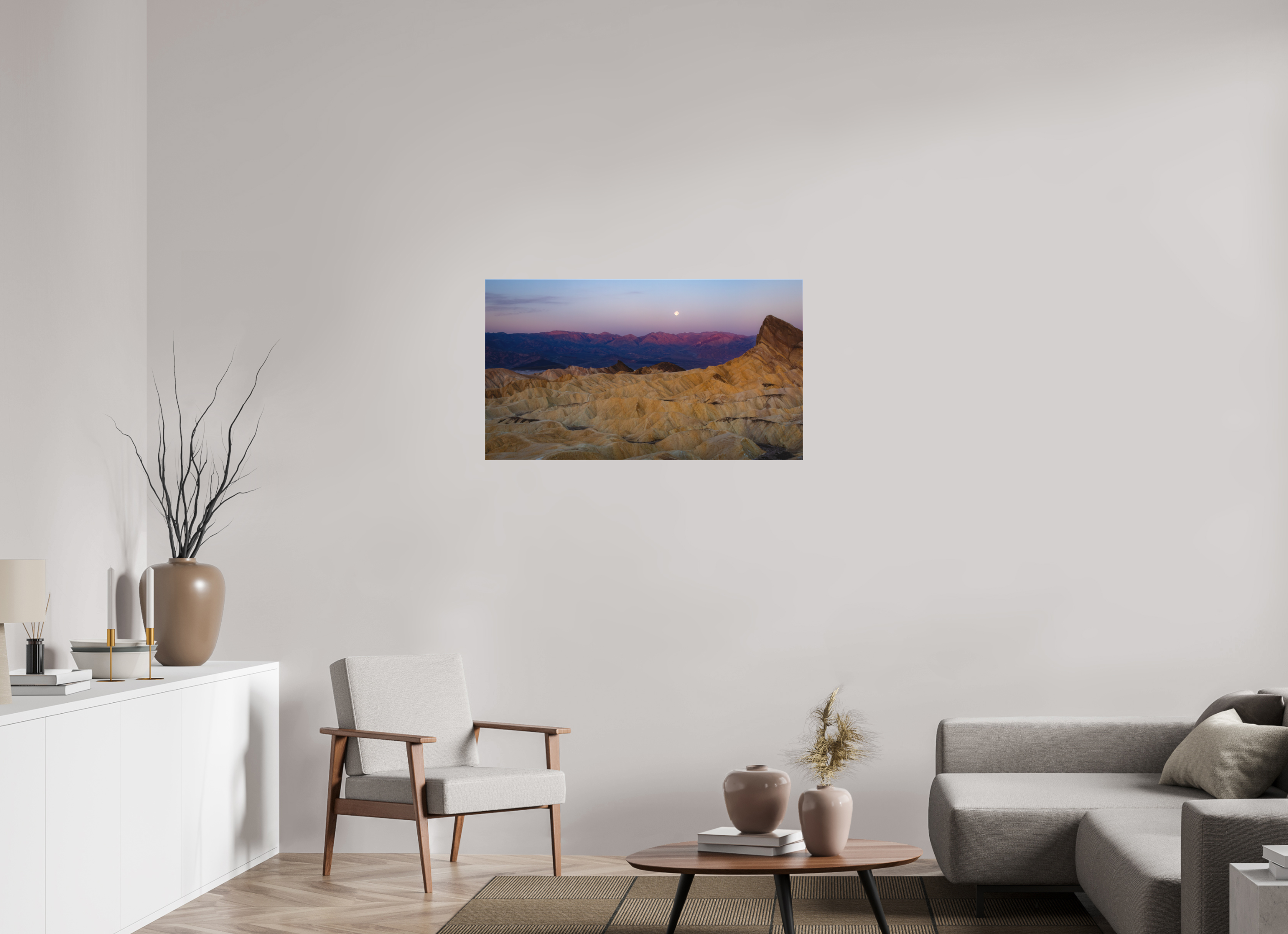 40 x 22.5″, Canvas Moonrise Over Zabriskie Point