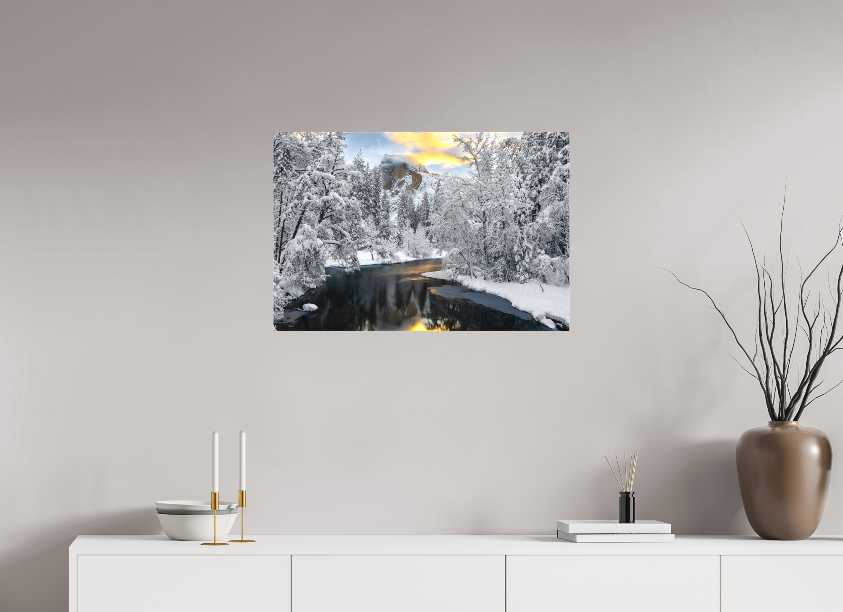 30 x 20″, Canvas Half Dome at Dawn, Sentinel Bridge