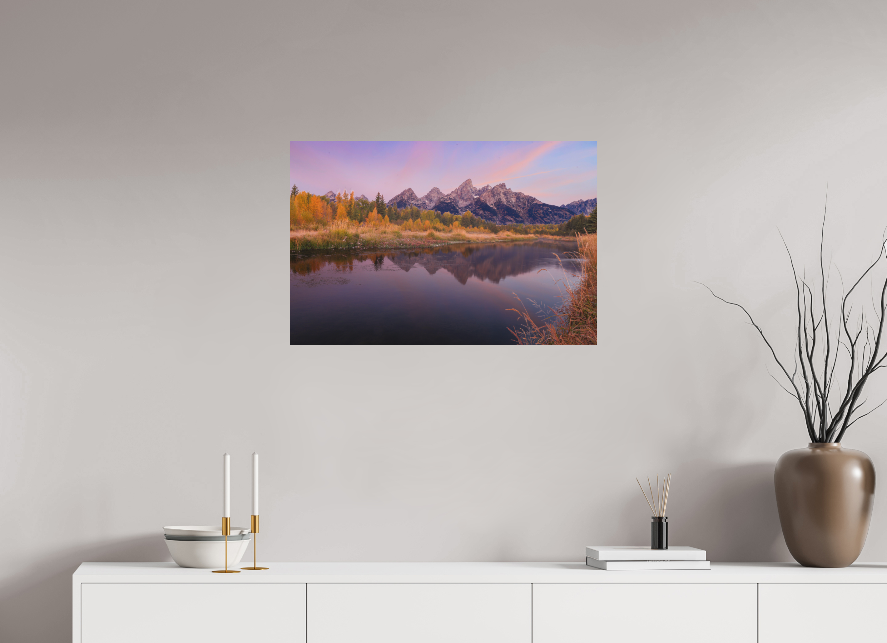 30 x 20″, Metal TETON SUNRISE