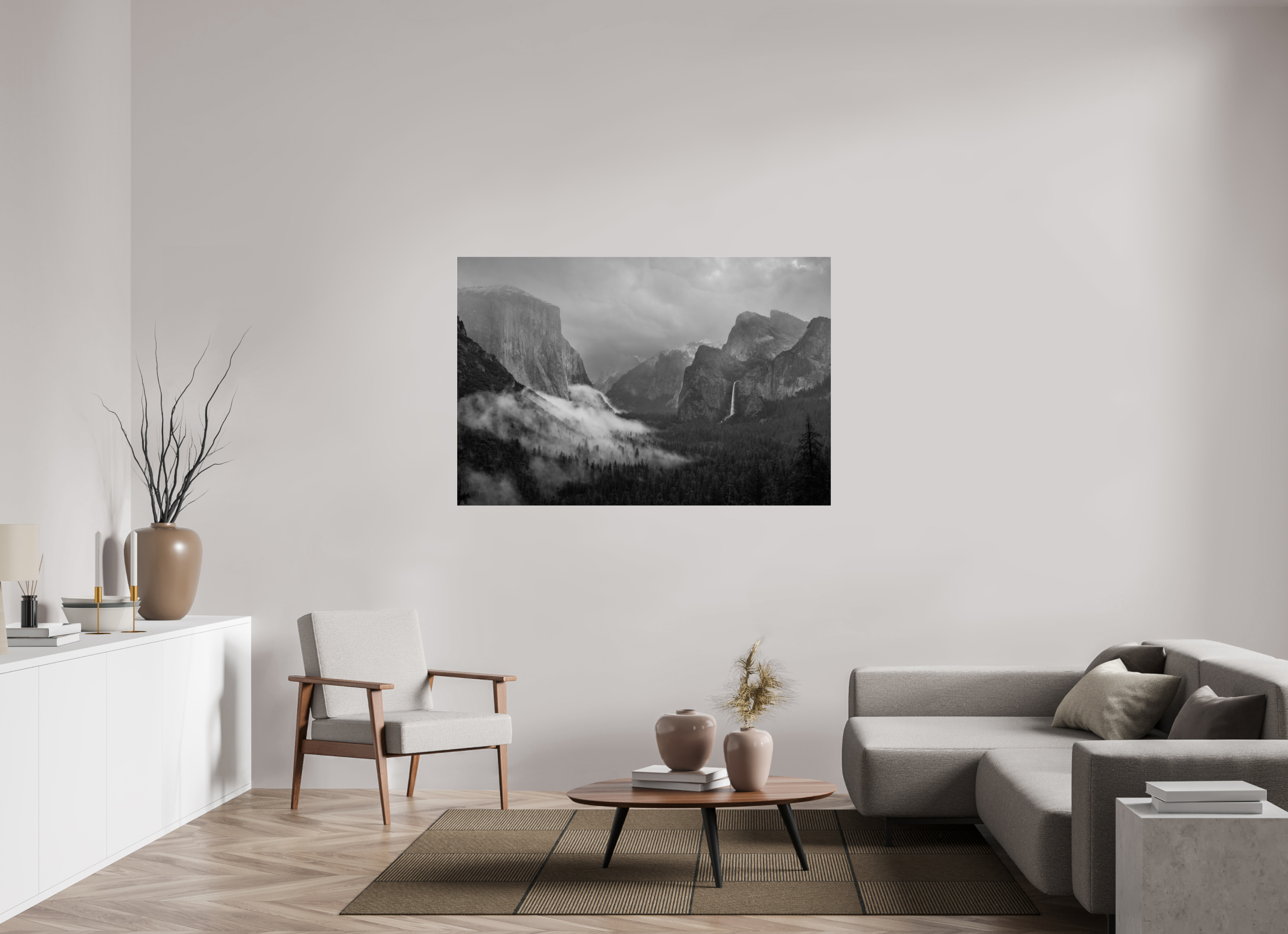 60 x 40″, acrylic Morning Mist, Yosemite Valley