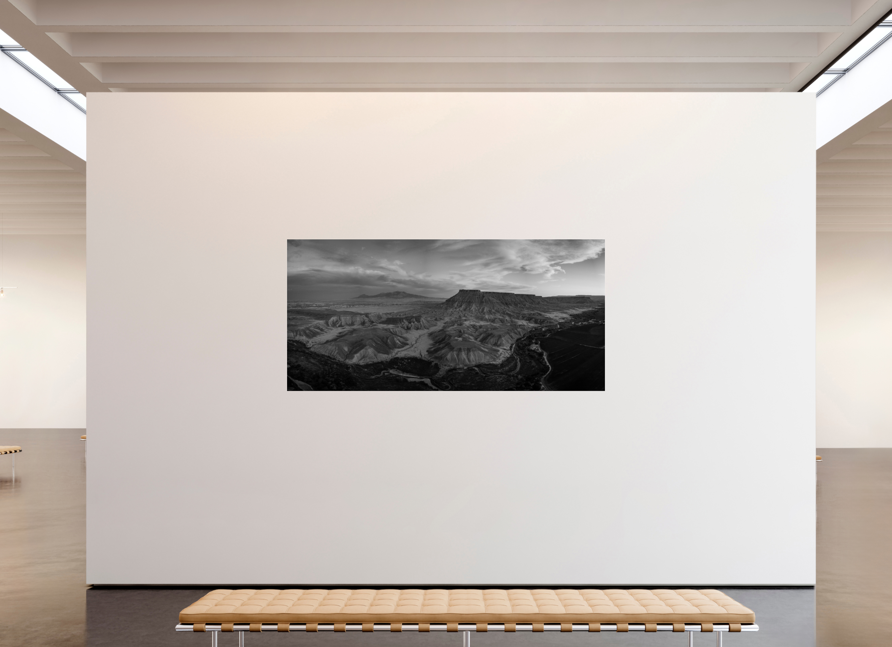 90 x 43″, acrylic Last Light of the Badlands