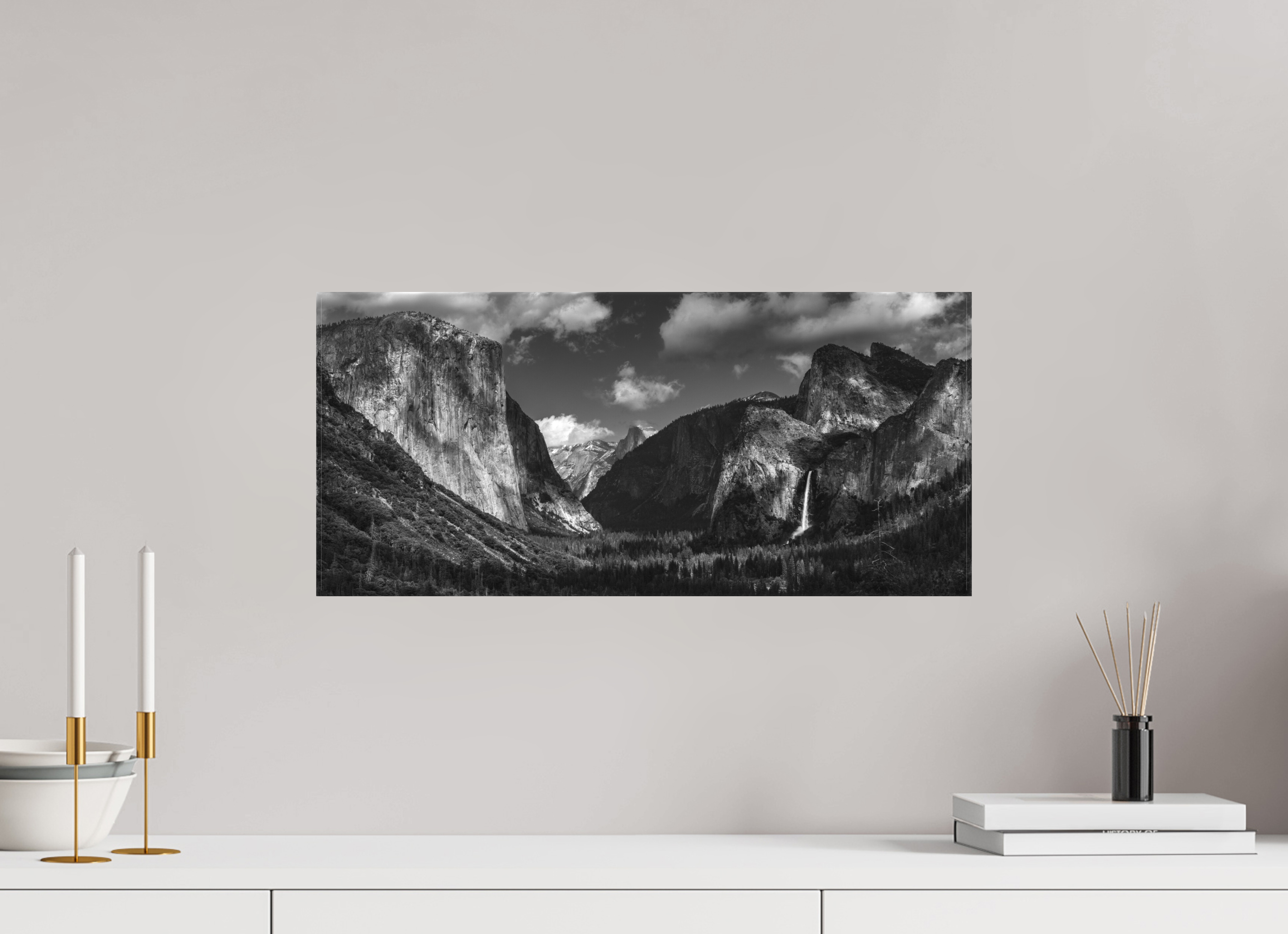 22 x 10″, Canvas tunnel view, silver