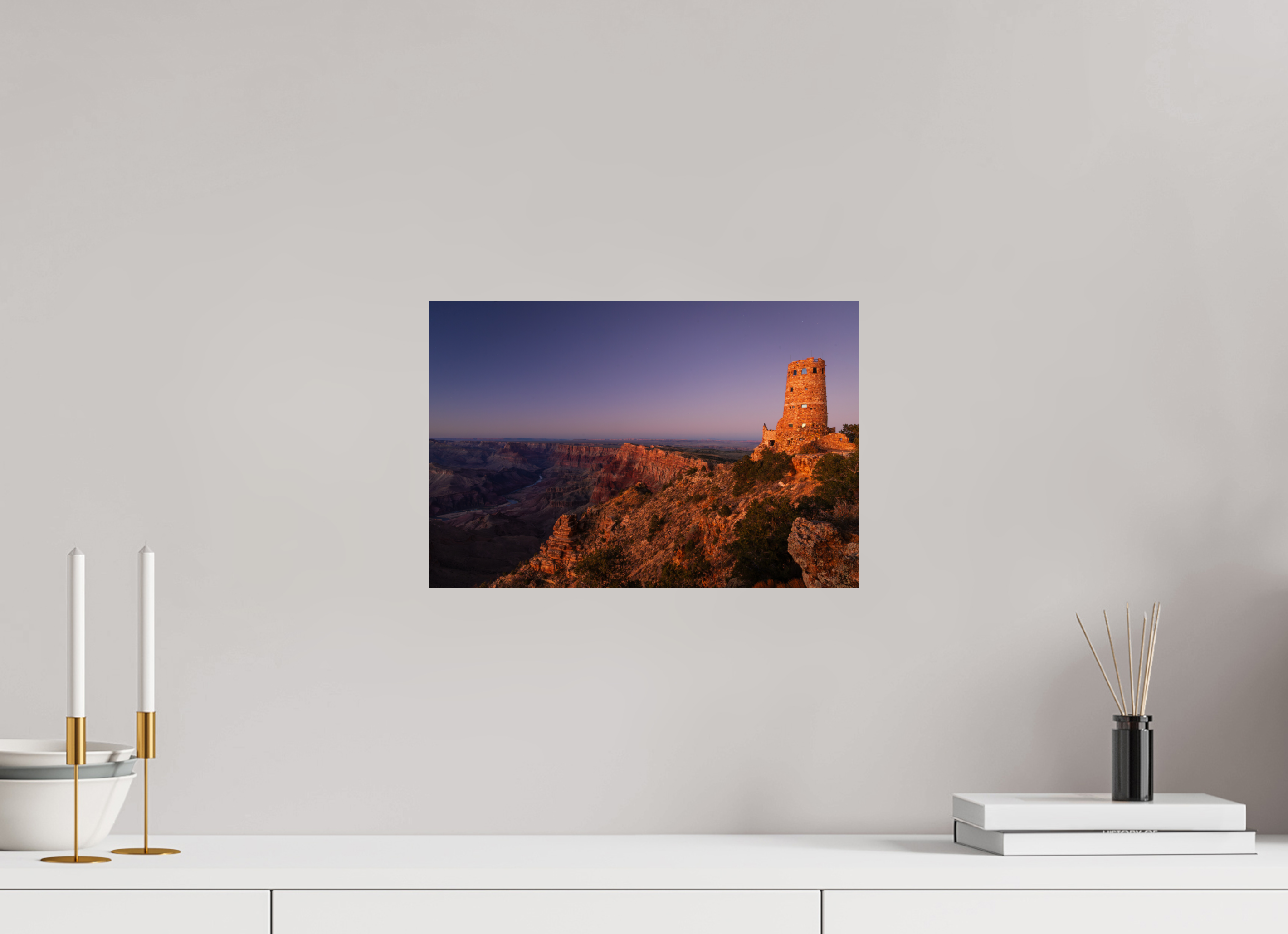 15 x 10″, Fine Art prints Desert View Watchtower at Twilight – Grand Canyon Fine Art Print