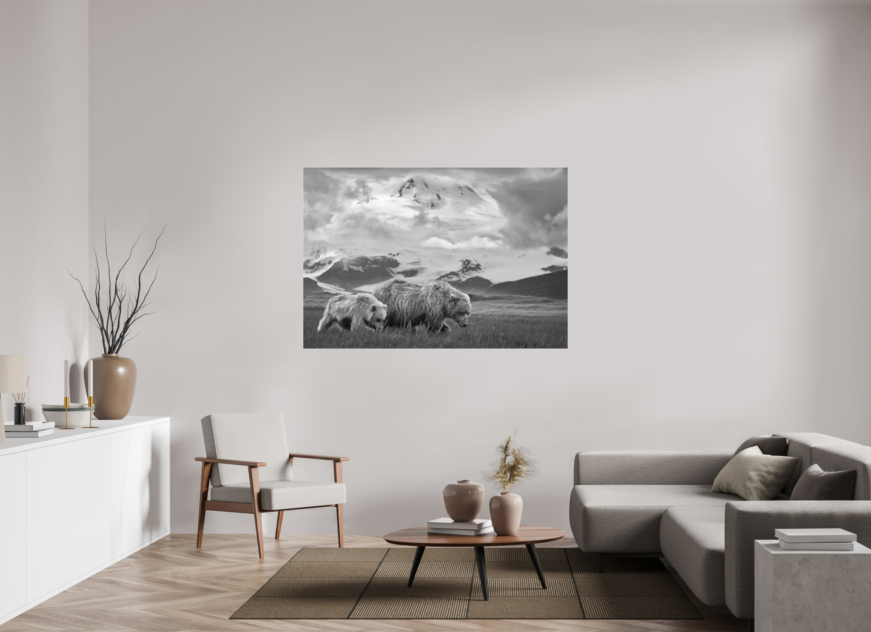 62.8 x 43″, acrylic Coastal Bears