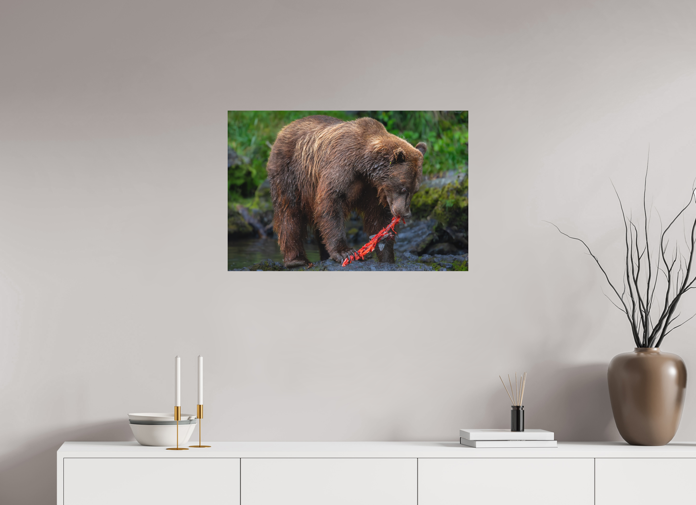 30 x 20″, Metal First Light Salmon