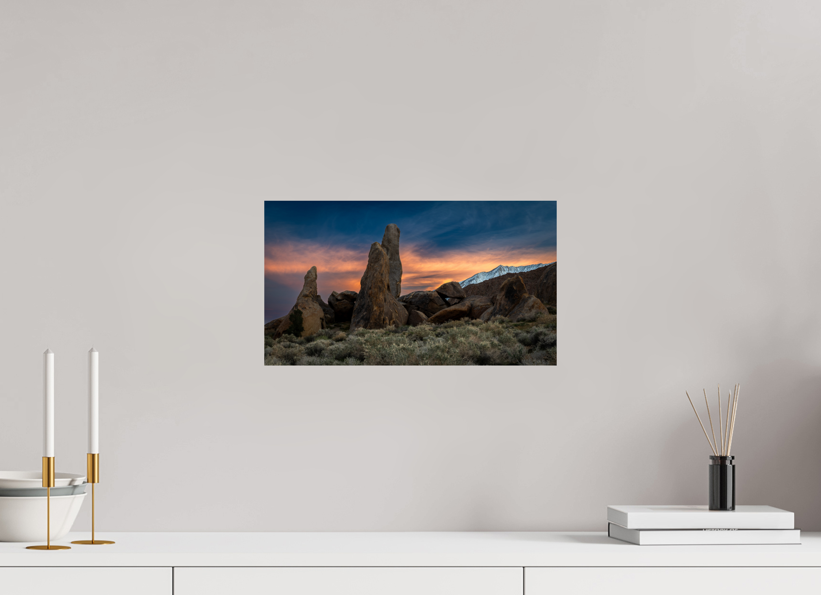 16 x 9″, Fine Art prints Shark Fin Sunset, Alabama Hills