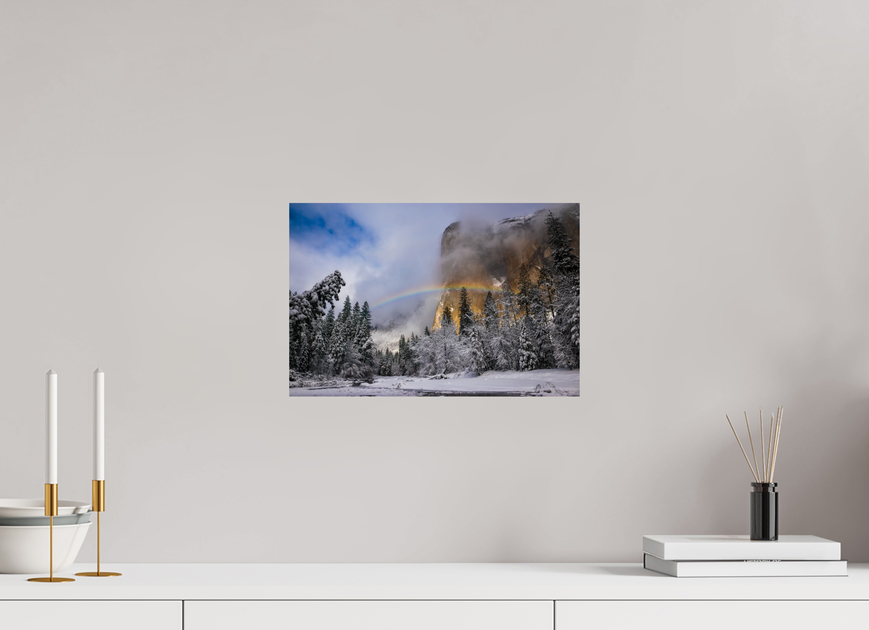 15 x 10″, Fine Art prints Winter Rainbow, El Capitan