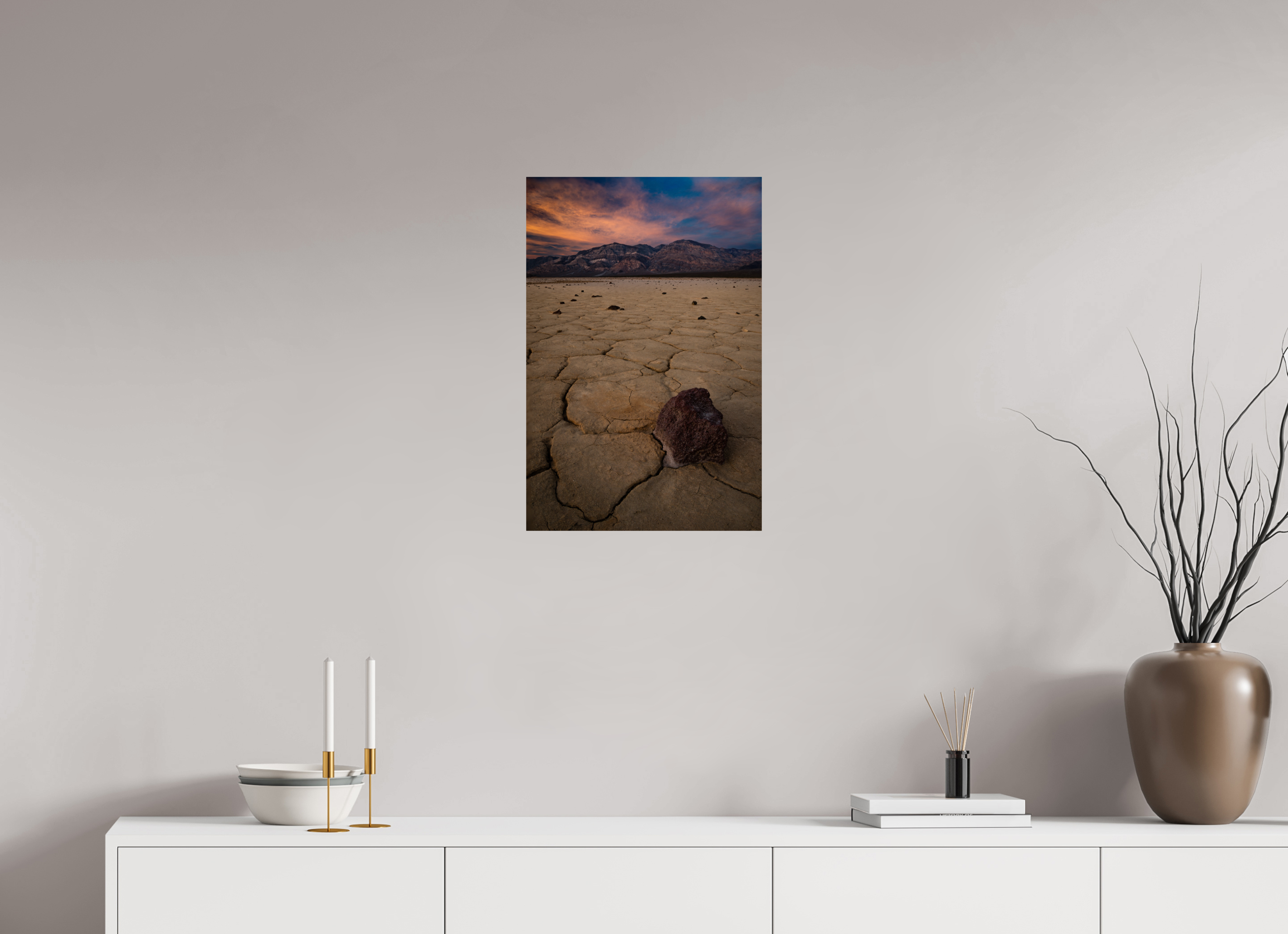 16 x 24″, Fine Art prints Cracked Earth, Panamint Valley Sunset