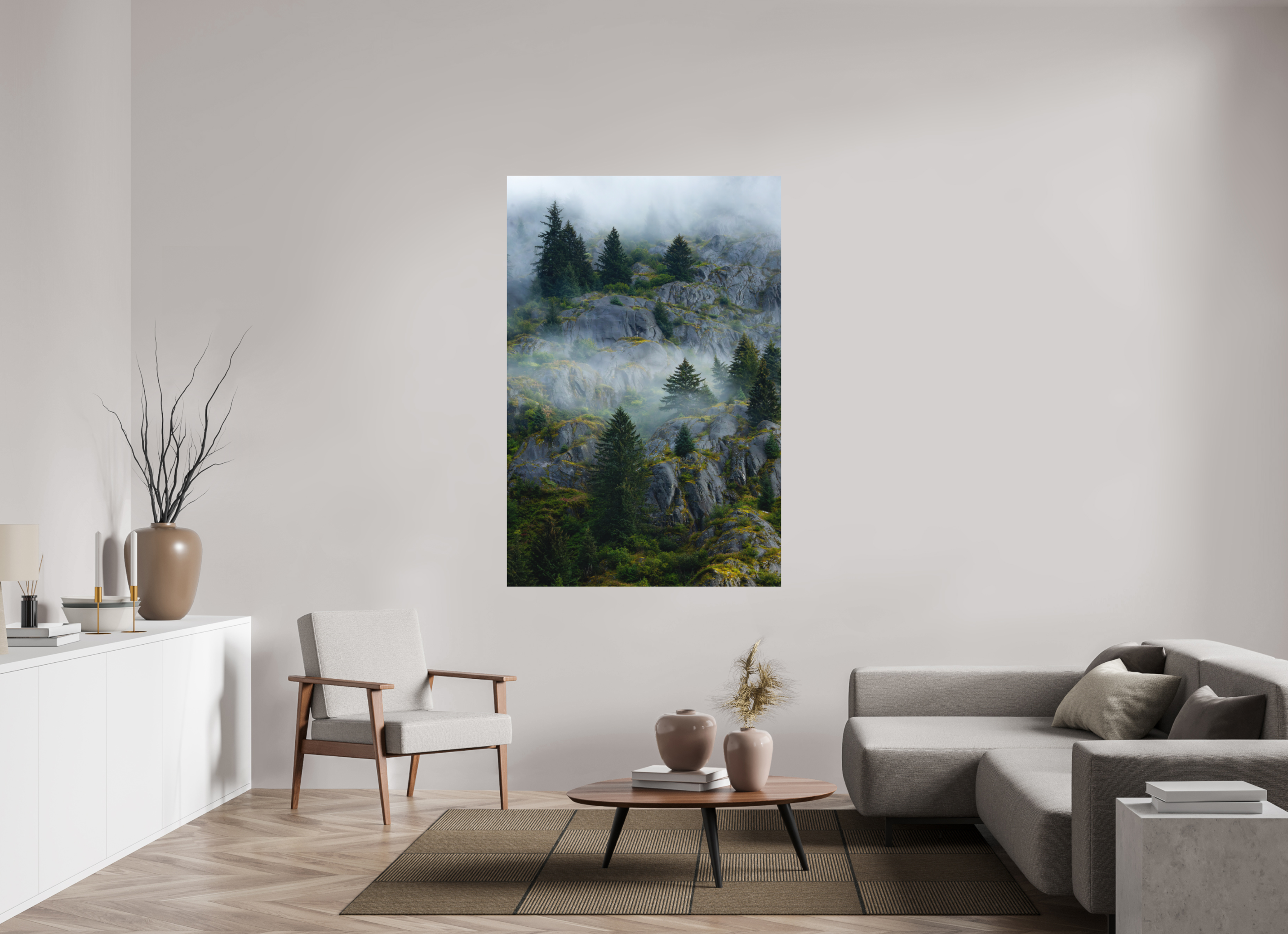44 x 66″, Metal Cloud forest