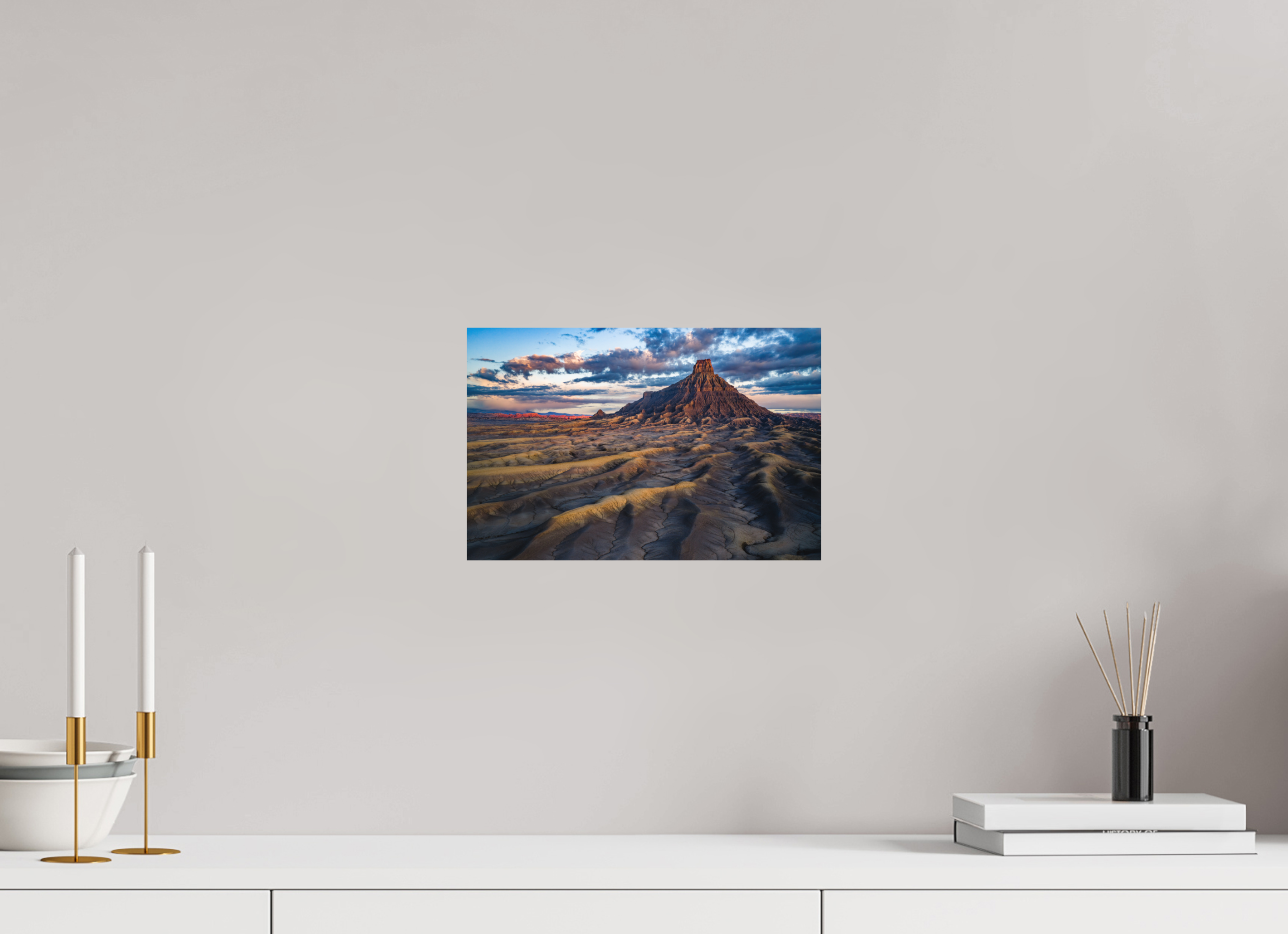 12.2 x 8″, Metal FACTORY BUTTE AT DAWN