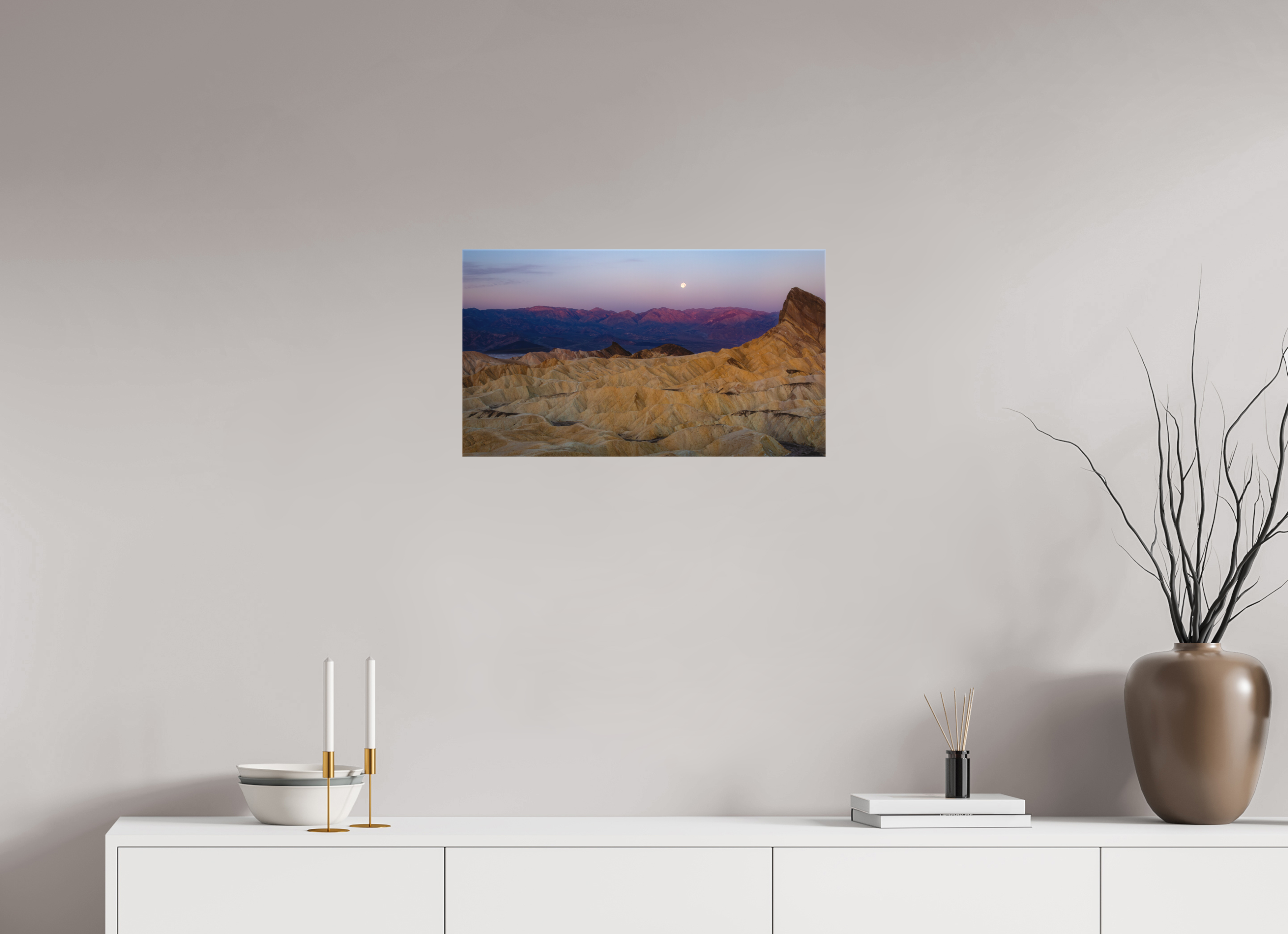 24 x 13.5″, Canvas Moonrise Over Zabriskie Point