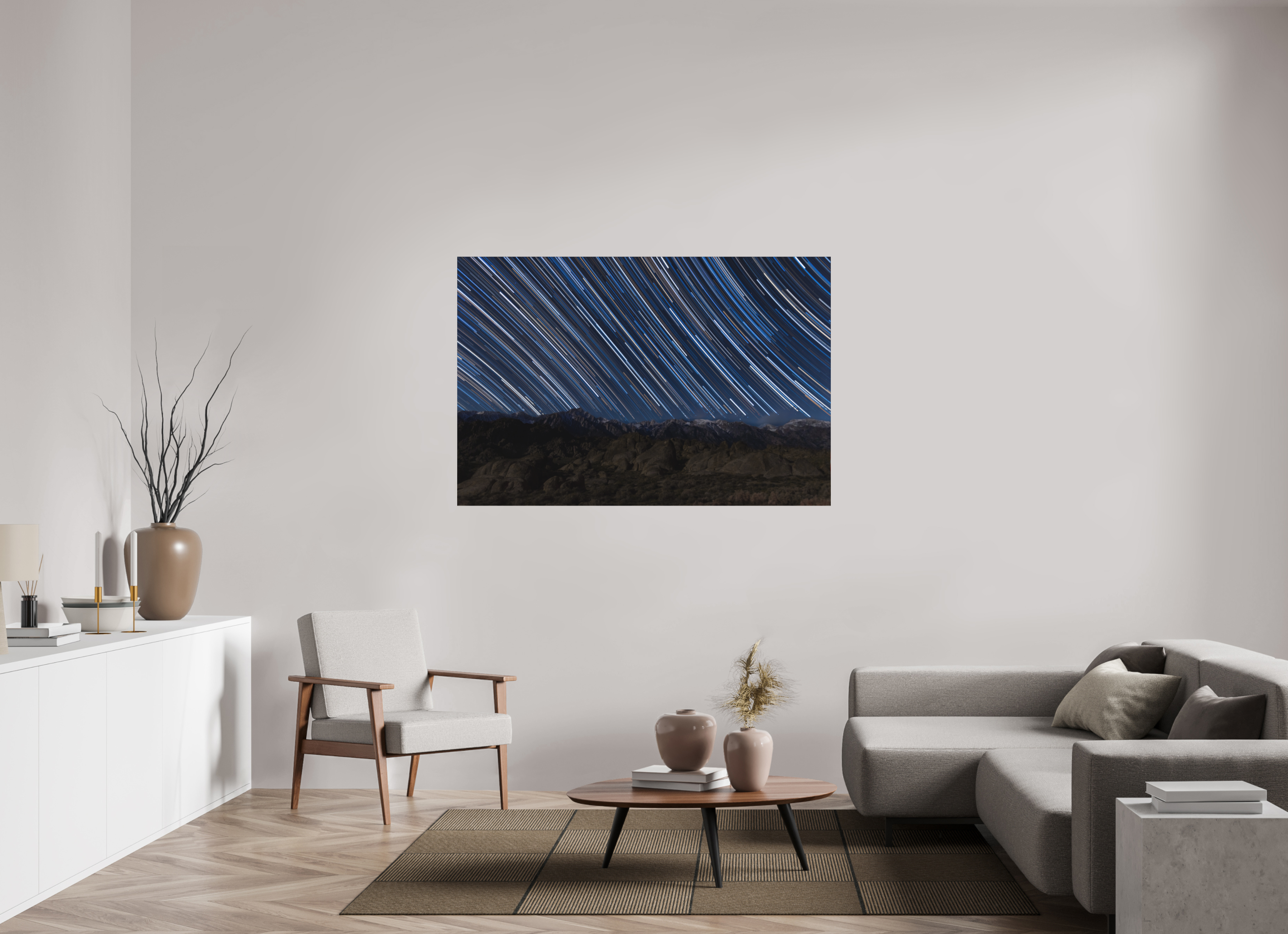 60 x 40″, Metal STAR TRAILS