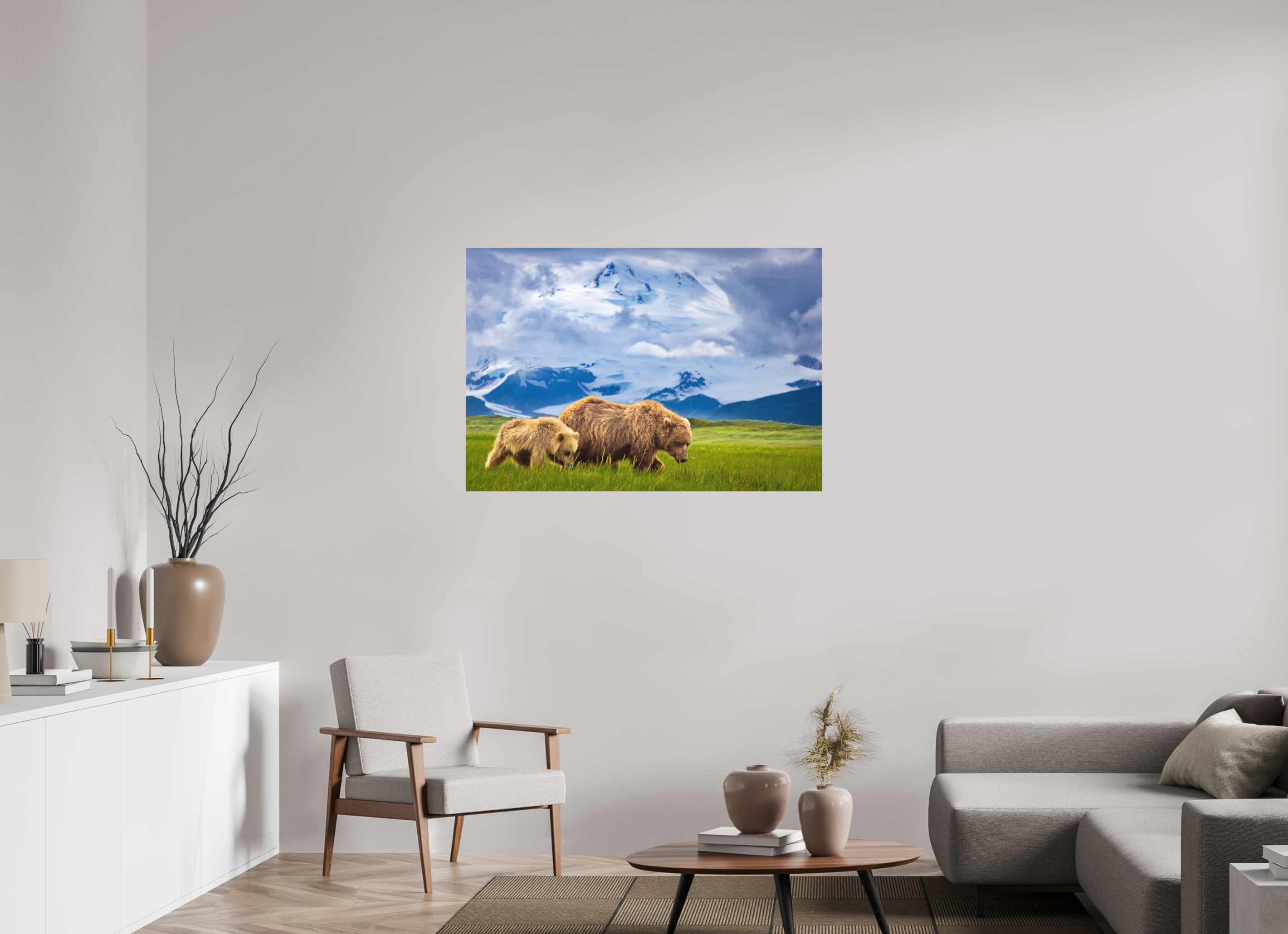 45.3 x 31″, Metal Coastal Bears