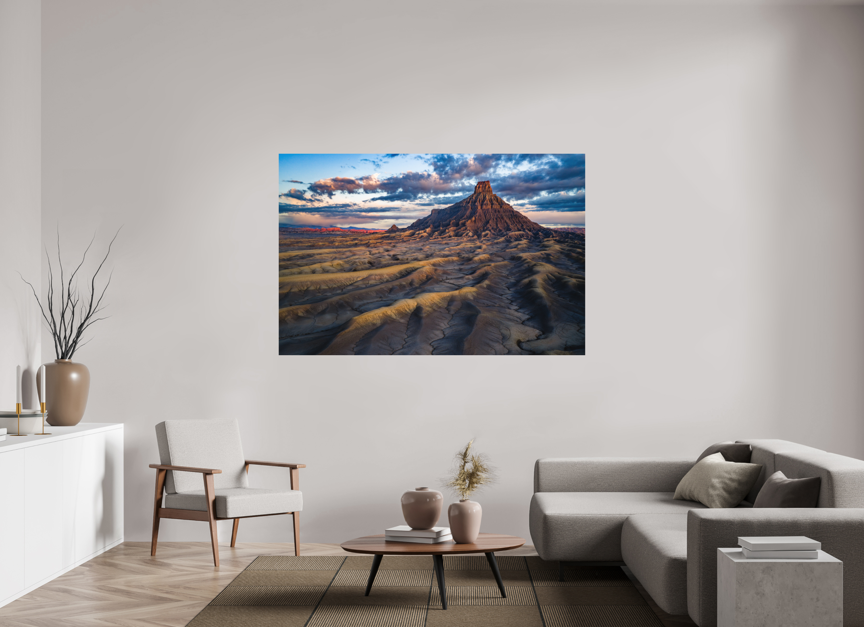 71.5 x 47″, Metal FACTORY BUTTE AT DAWN
