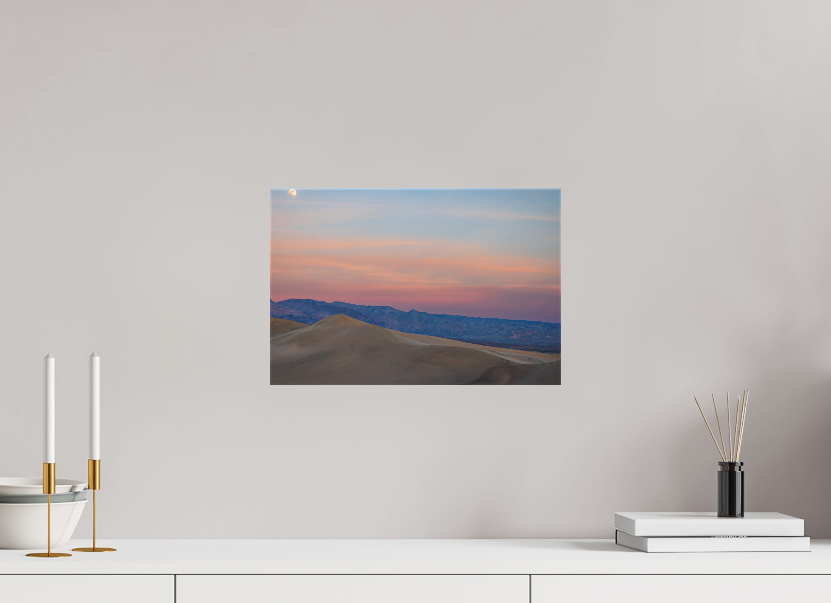 15 x 10″, Canvas Full Moon Over the Mesquite Dunes
