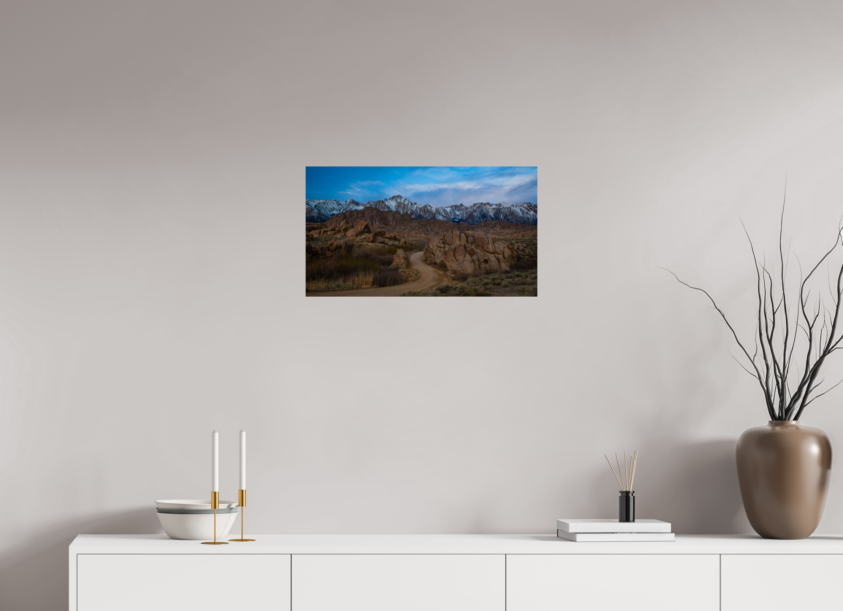 24 x 13.5″, Fine Art prints Desert Road to the Sierra