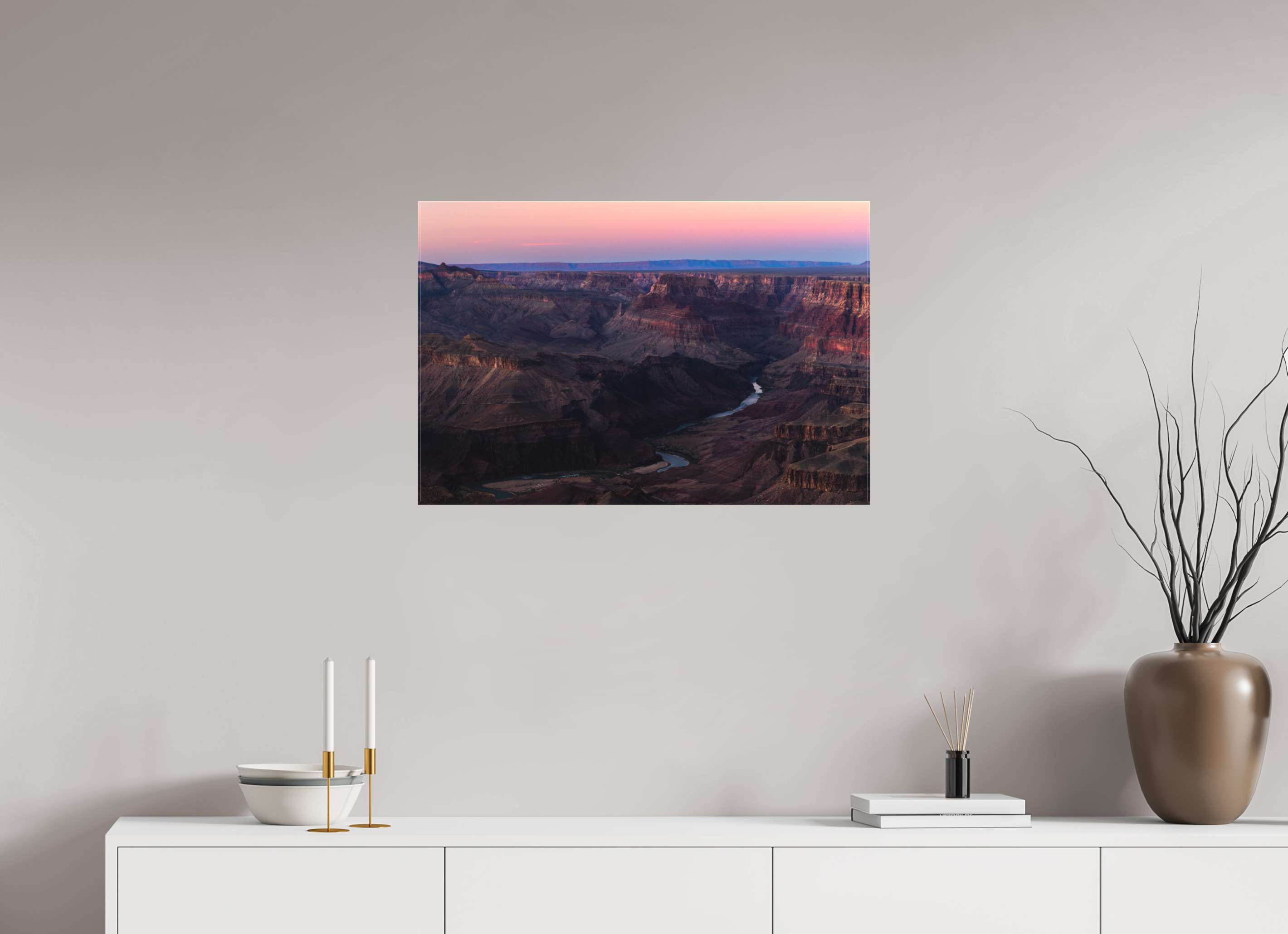 30 x 20″, Canvas Grand Canyon River View – Layered Rock Formations Fine Art Print