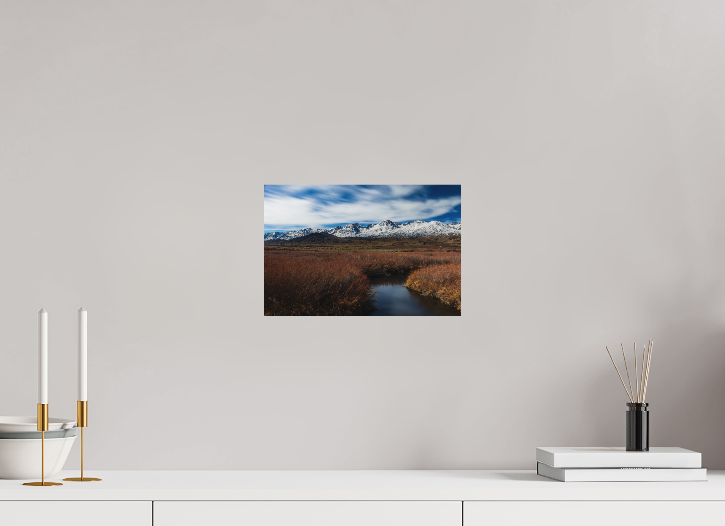 12 x 8″, Metal Eastern Sierra Autumn, Owens River