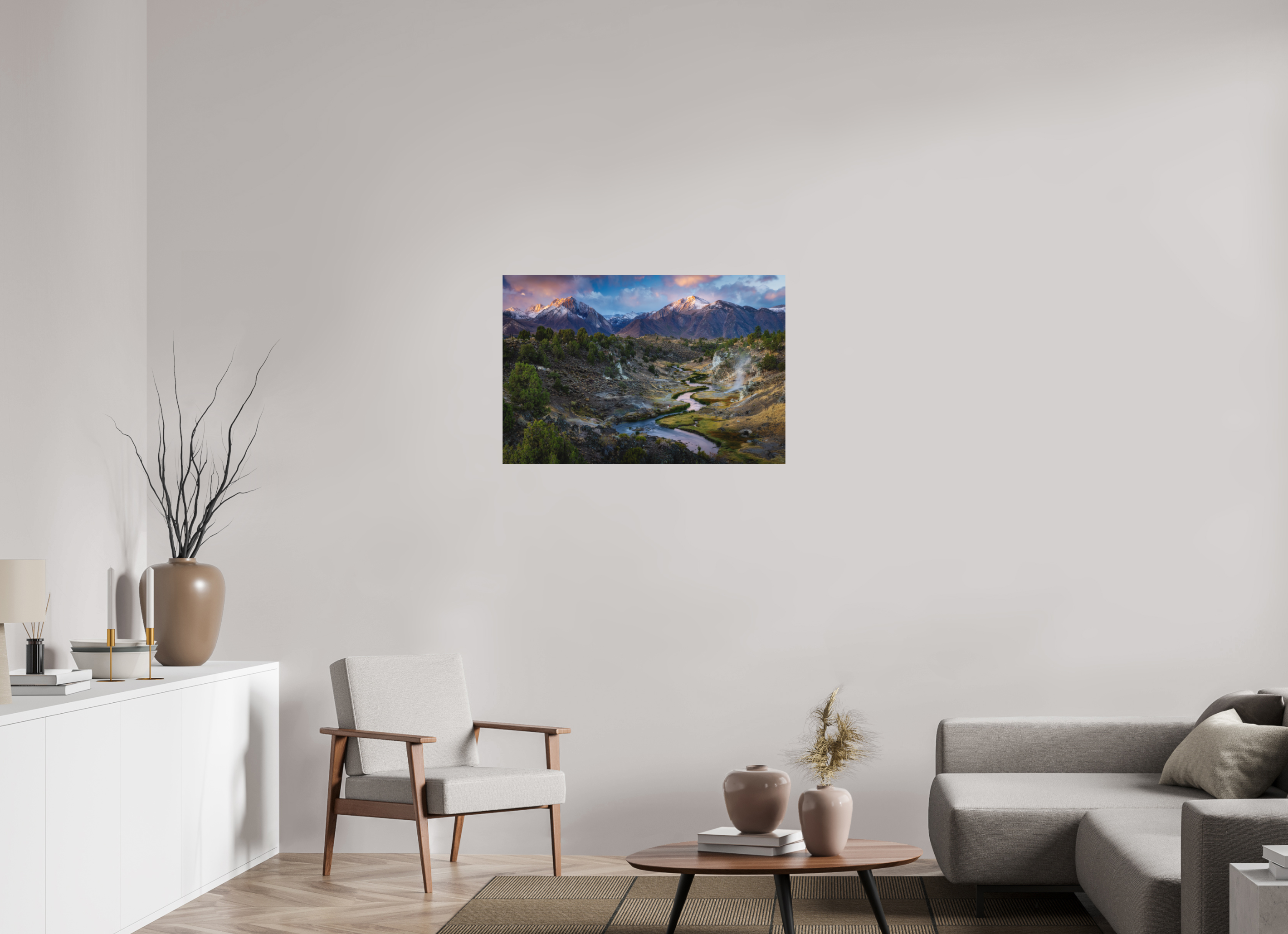 36 x 24″, Metal Hot Creek Sierra Glow – Eastern Sierra Nevada Fine Art Photography Print