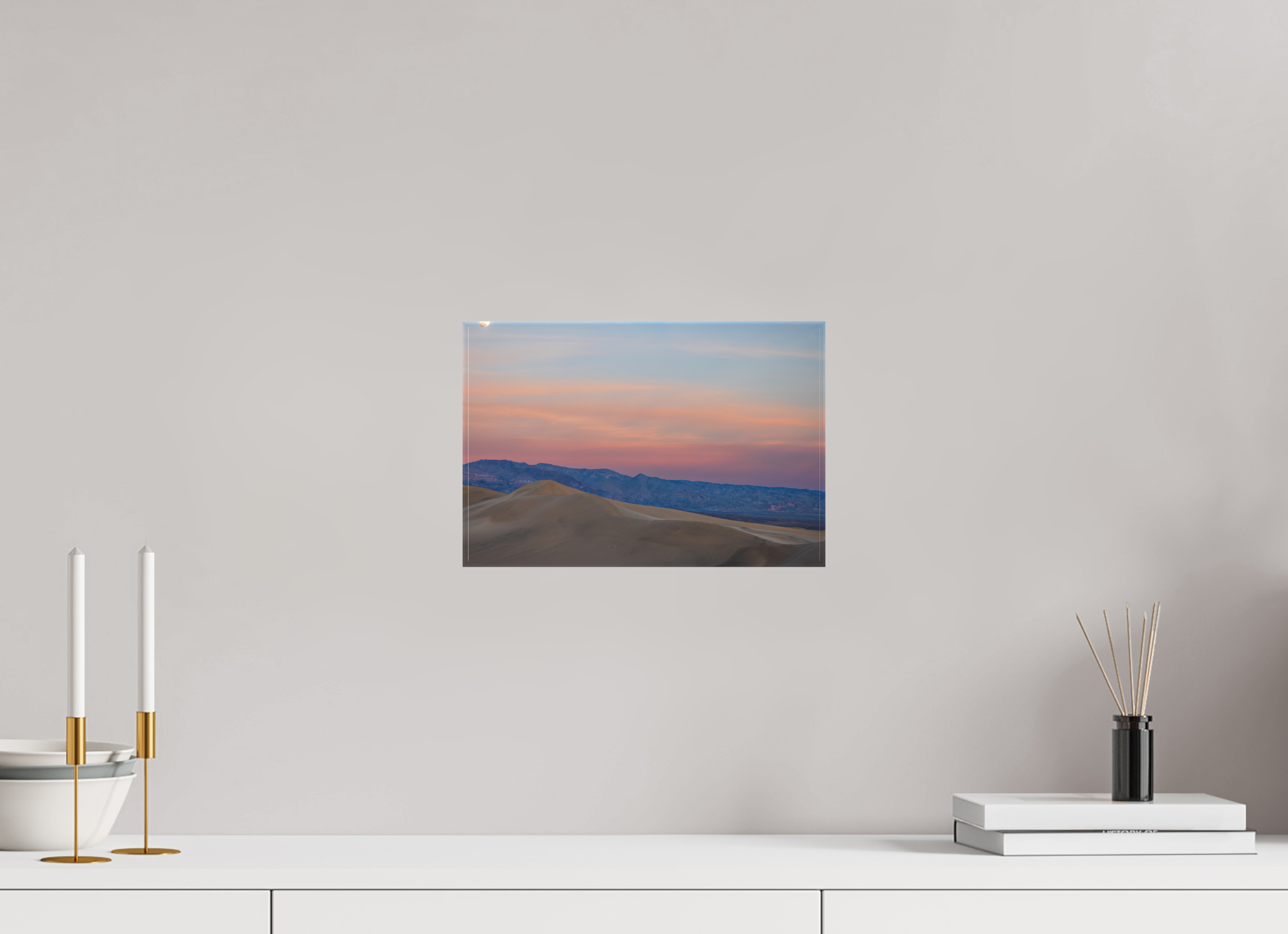 12 x 8″, Canvas Full Moon Over the Mesquite Dunes