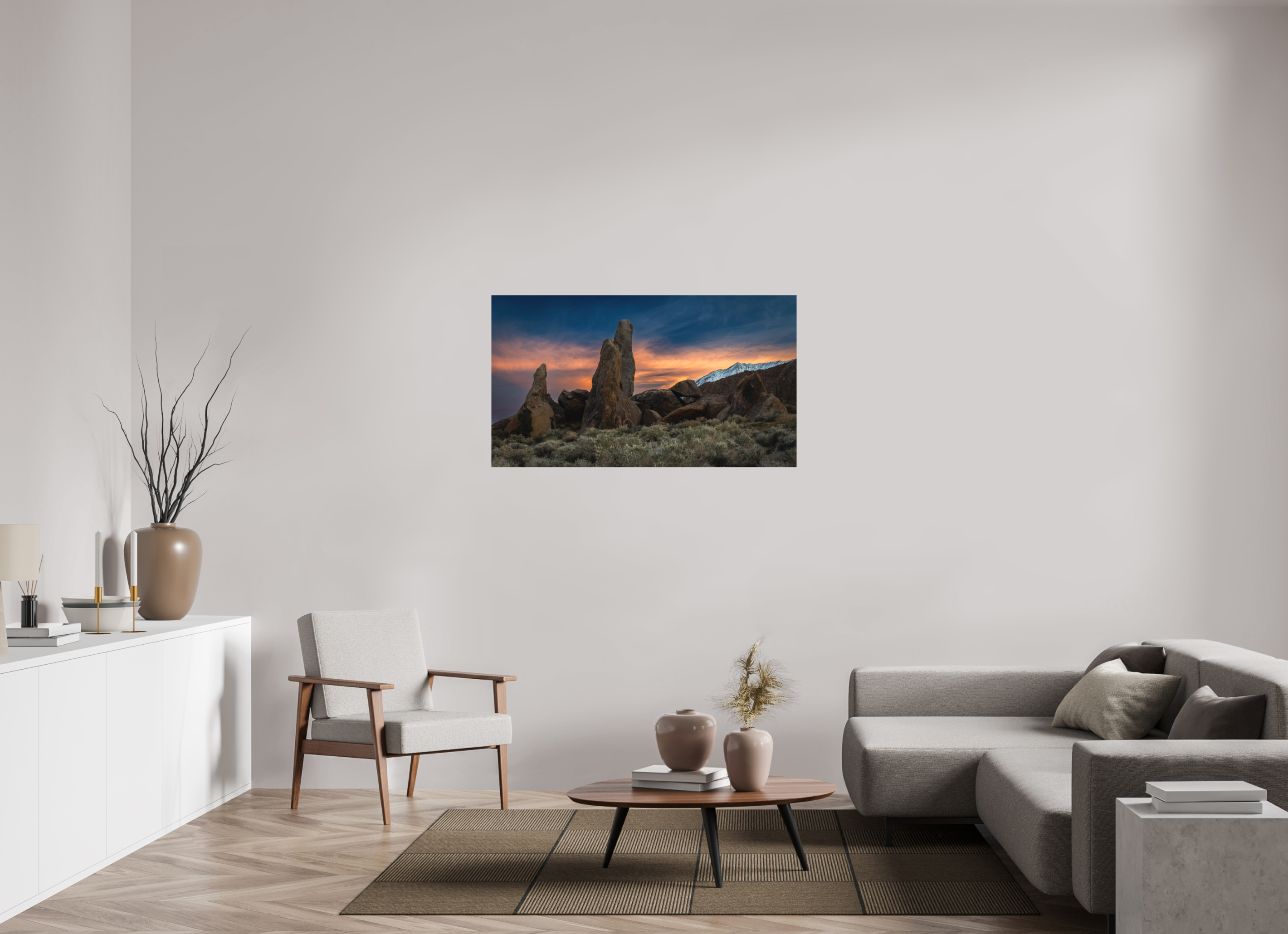 49 x 27.6″, Metal Shark Fin Sunset, Alabama Hills