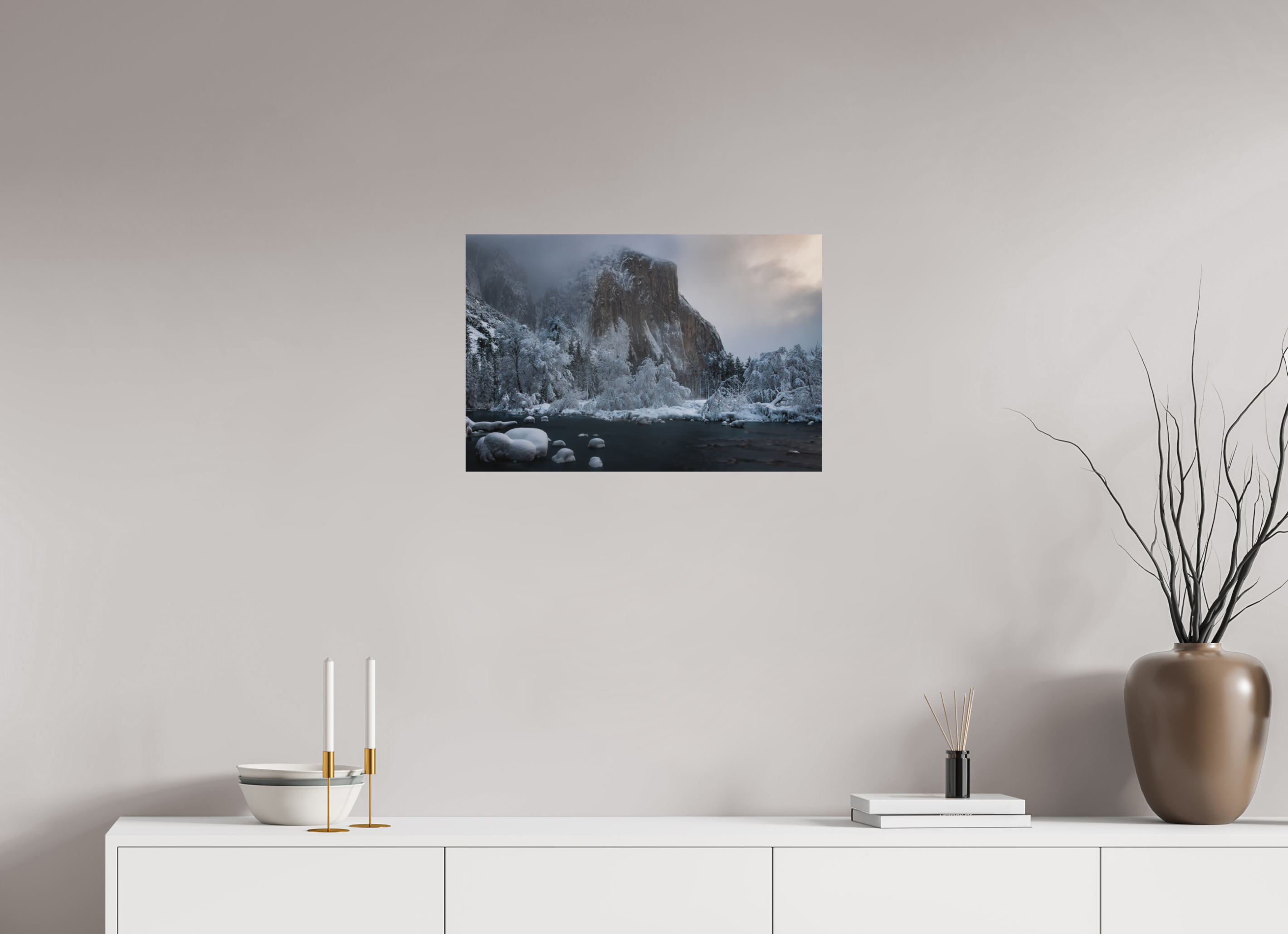 24 x 16″, Metal El Capitan in Ice and Shadow