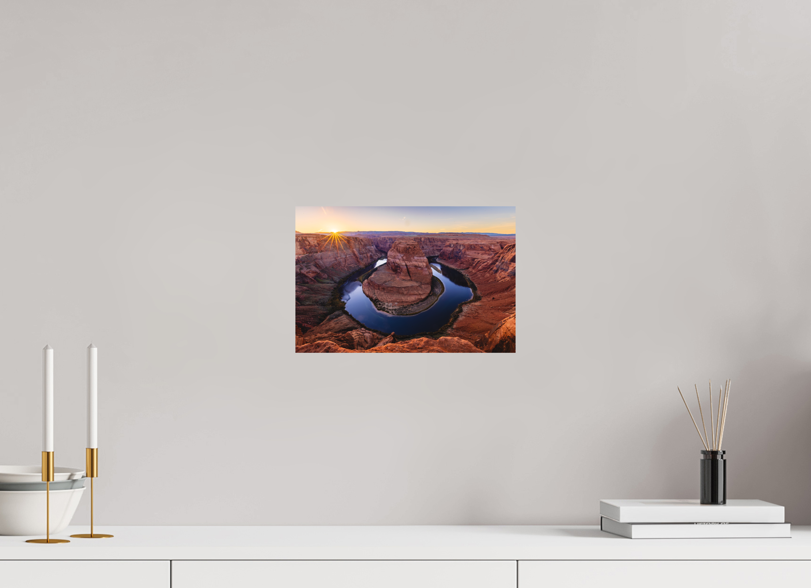 12 x 8″, Metal Horseshoe Bend at Sunset — Colorado River, Page, Arizona